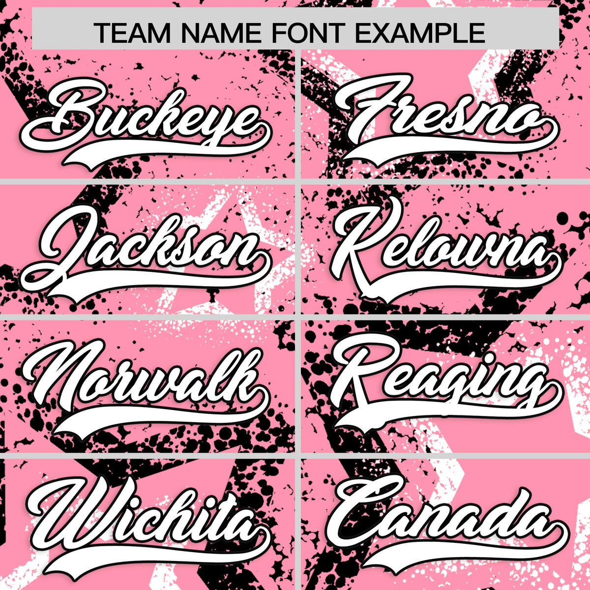 Custom Light Pink White Black Star-Shaped Ink Texture Graffiti Pattern Baseball Jersey | Sublimation Printed & Stitched,Add Name and Numbern,Perfect for Parties,Perfect for Training | KXKSHOP