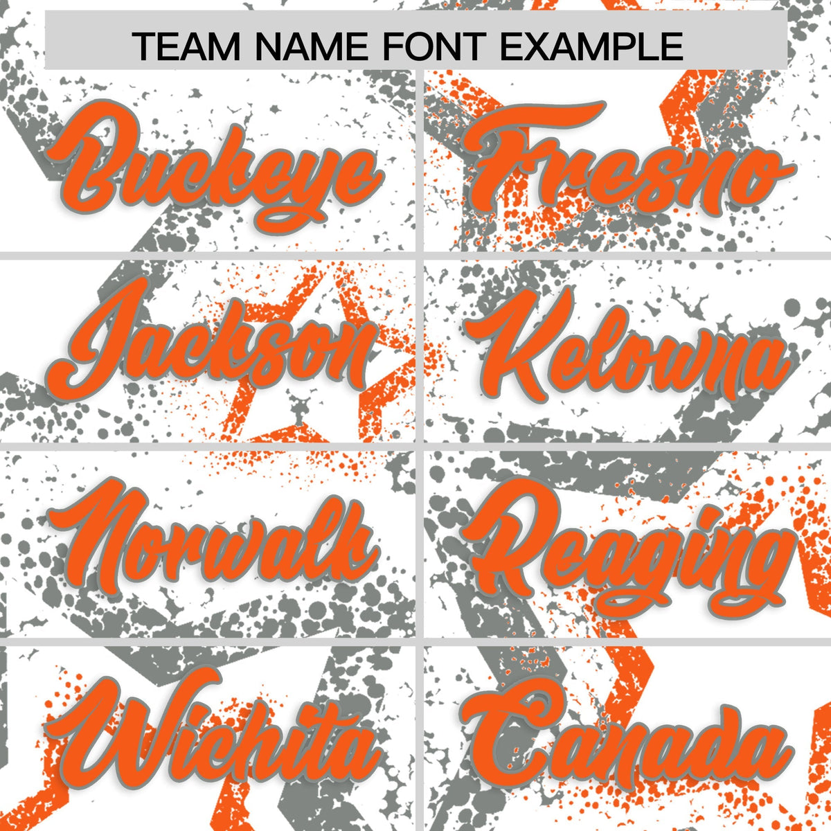 Custom White Orange Star-Shaped Ink Texture Graffiti Pattern Baseball Jersey | Sublimation Printed & Stitched,Add Name and Numbern,Perfect for Parties,Perfect for Training | KXKSHOP