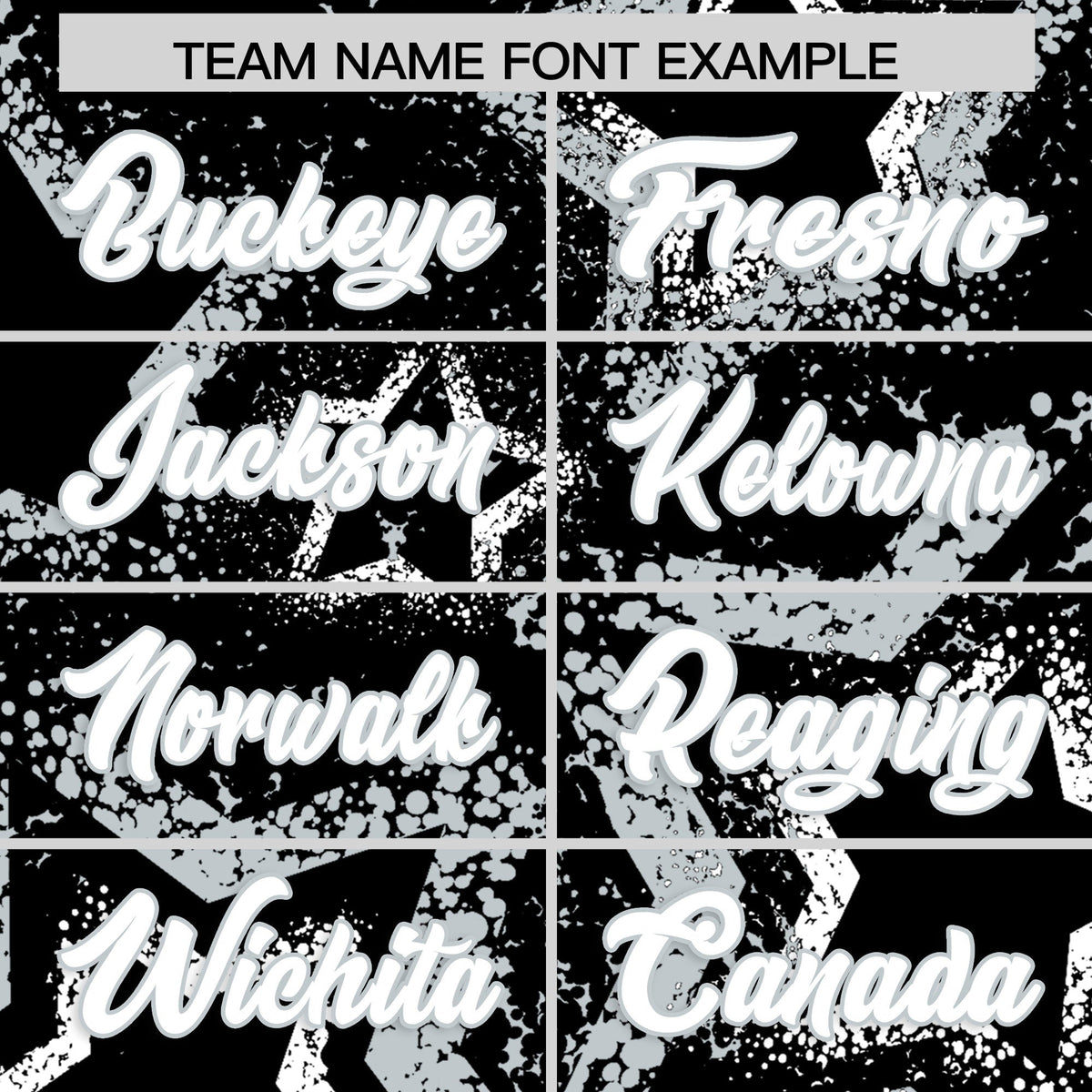 Custom Black White Silver Star-Shaped Ink Texture Graffiti Pattern Baseball Jersey | Sublimation Printed & Stitched,Add Name and Numbern,Perfect for Parties,Perfect for Training | KXKSHOP