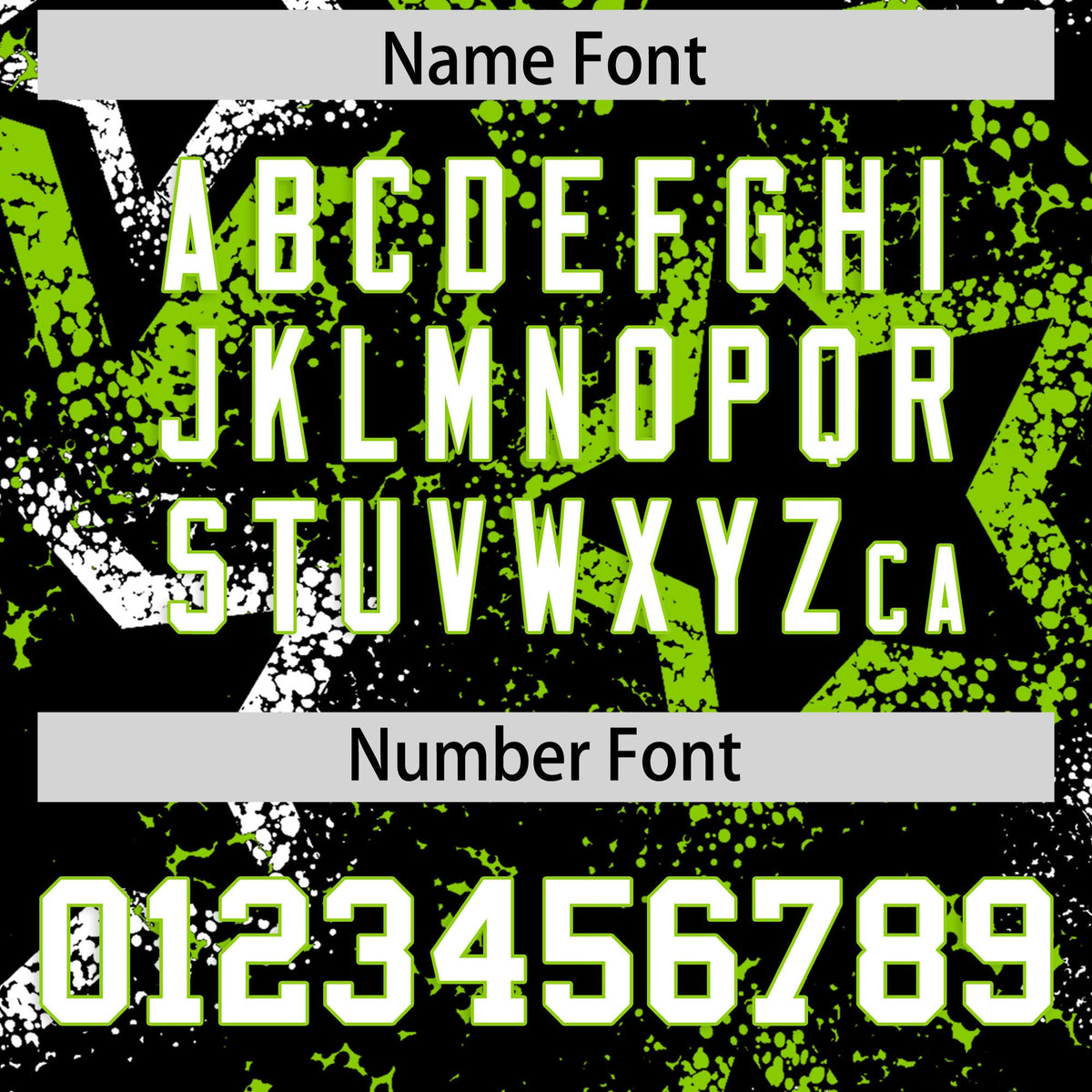 Custom Black White Neon Green Star-Shaped Ink Texture Graffiti Pattern Baseball Jersey | Sublimation Printed &amp; Stitched,Add Name and Numbern,Perfect for Parties,Perfect for Training | KXKSHOP
