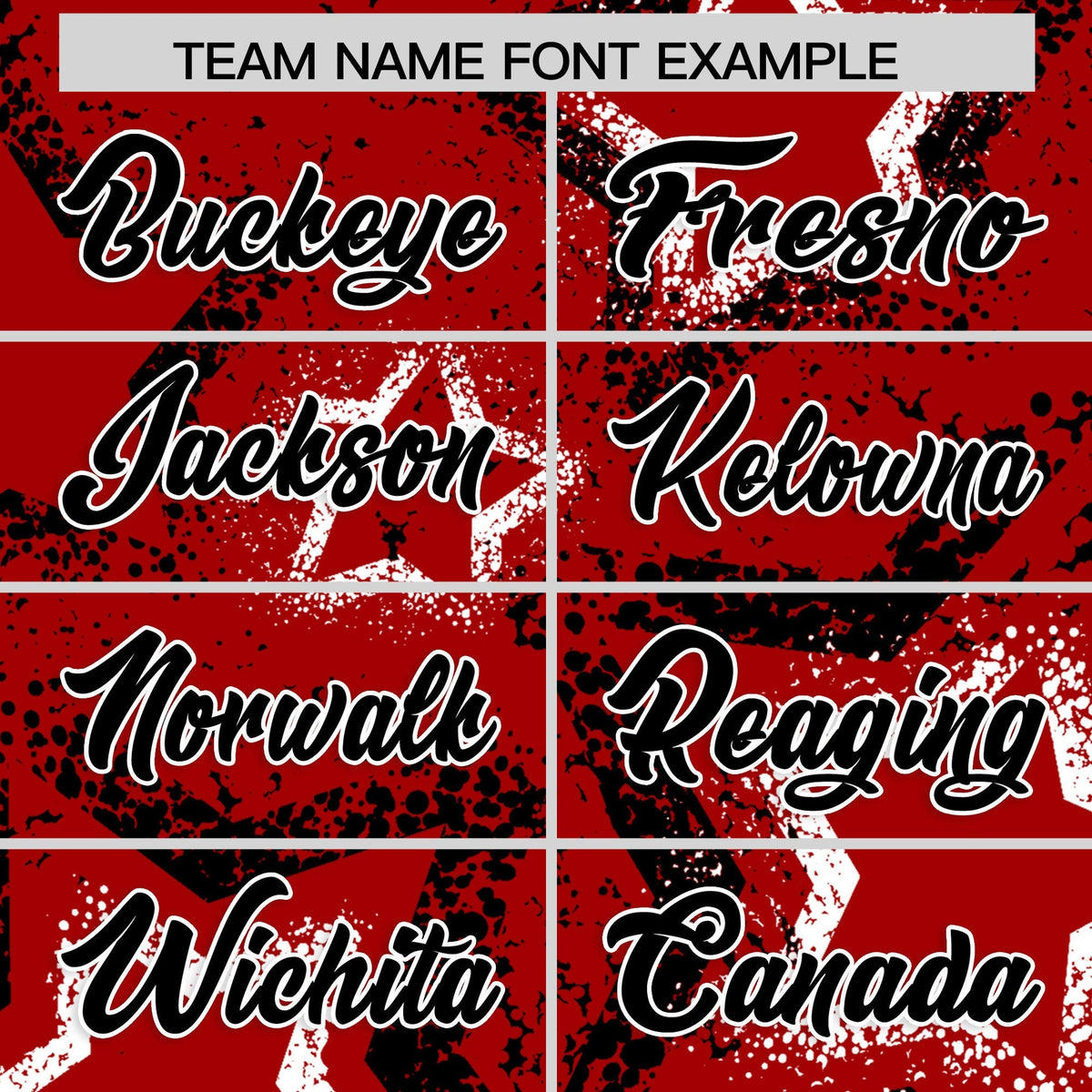 Custom Red White Black Star-Shaped Ink Texture Graffiti Pattern Baseball Jersey | Sublimation Printed & Stitched,Add Name and Numbern,Perfect for Parties,Perfect for Training | KXKSHOP