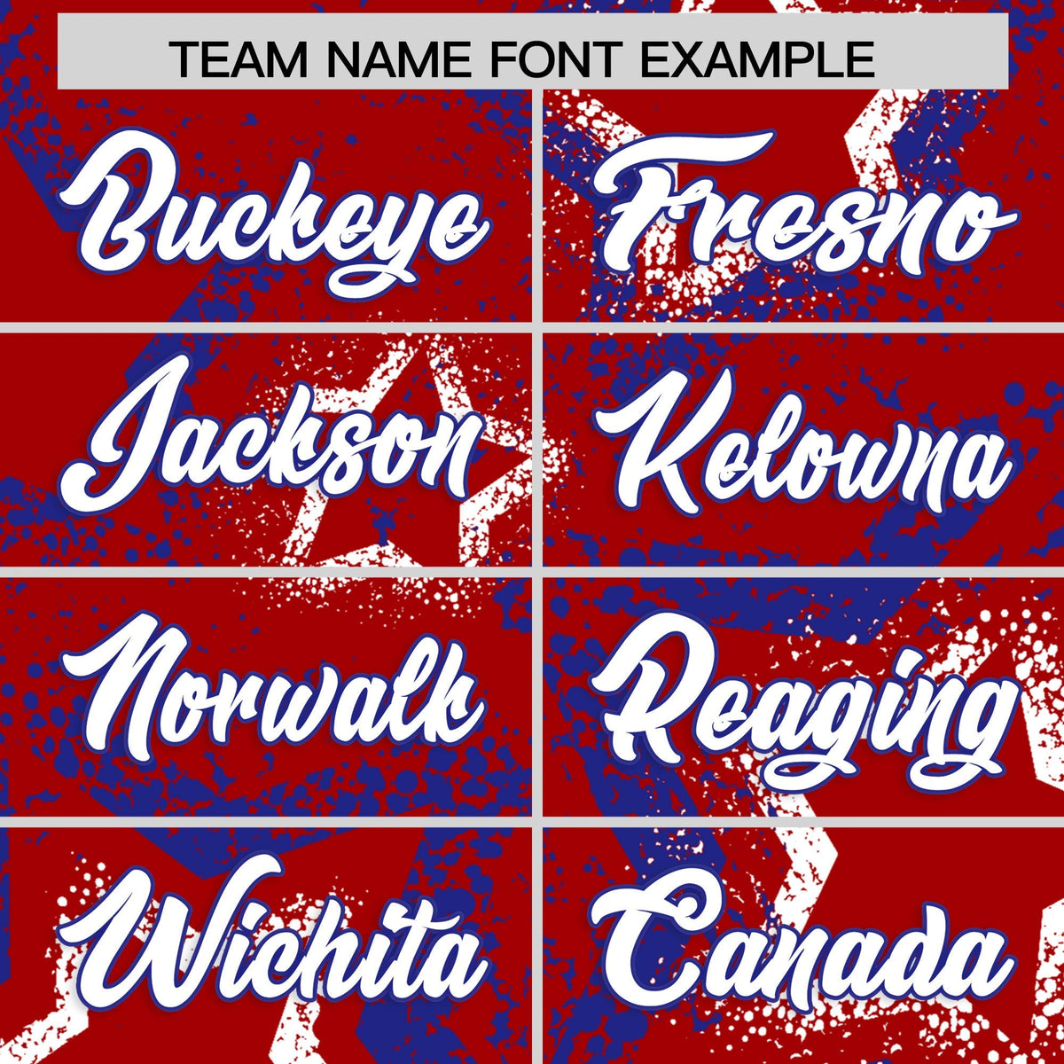 Custom Red White Royal Blue Star-Shaped Ink Texture Graffiti Pattern Baseball Jersey | Sublimation Printed & Stitched,Add Name and Numbern,Perfect for Parties,Perfect for Training | KXKSHOP
