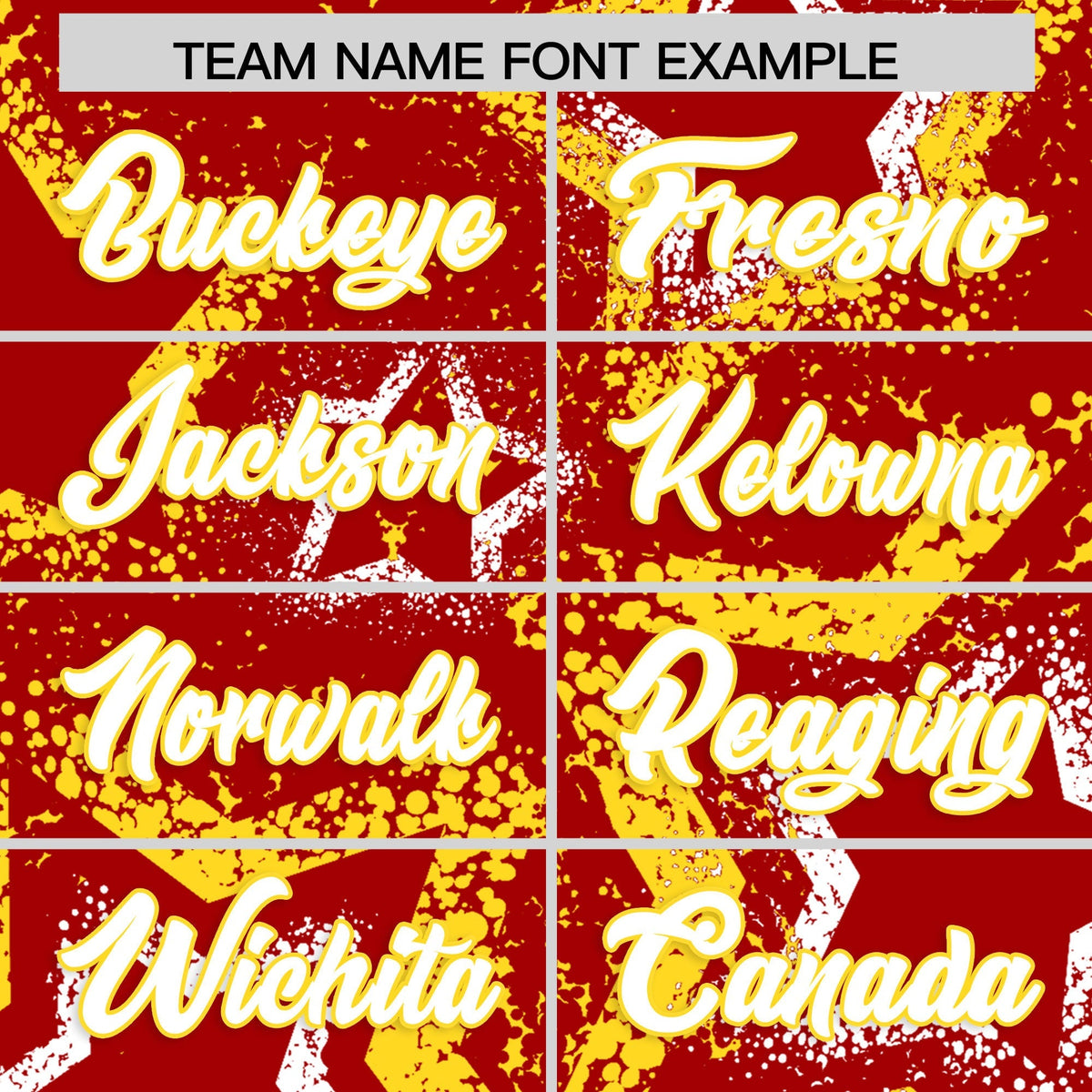 Custom Red White Gold Star-Shaped Ink Texture Graffiti Pattern Baseball Jersey | Sublimation Printed & Stitched,Add Name and Numbern,Perfect for Parties,Perfect for Training | KXKSHOP