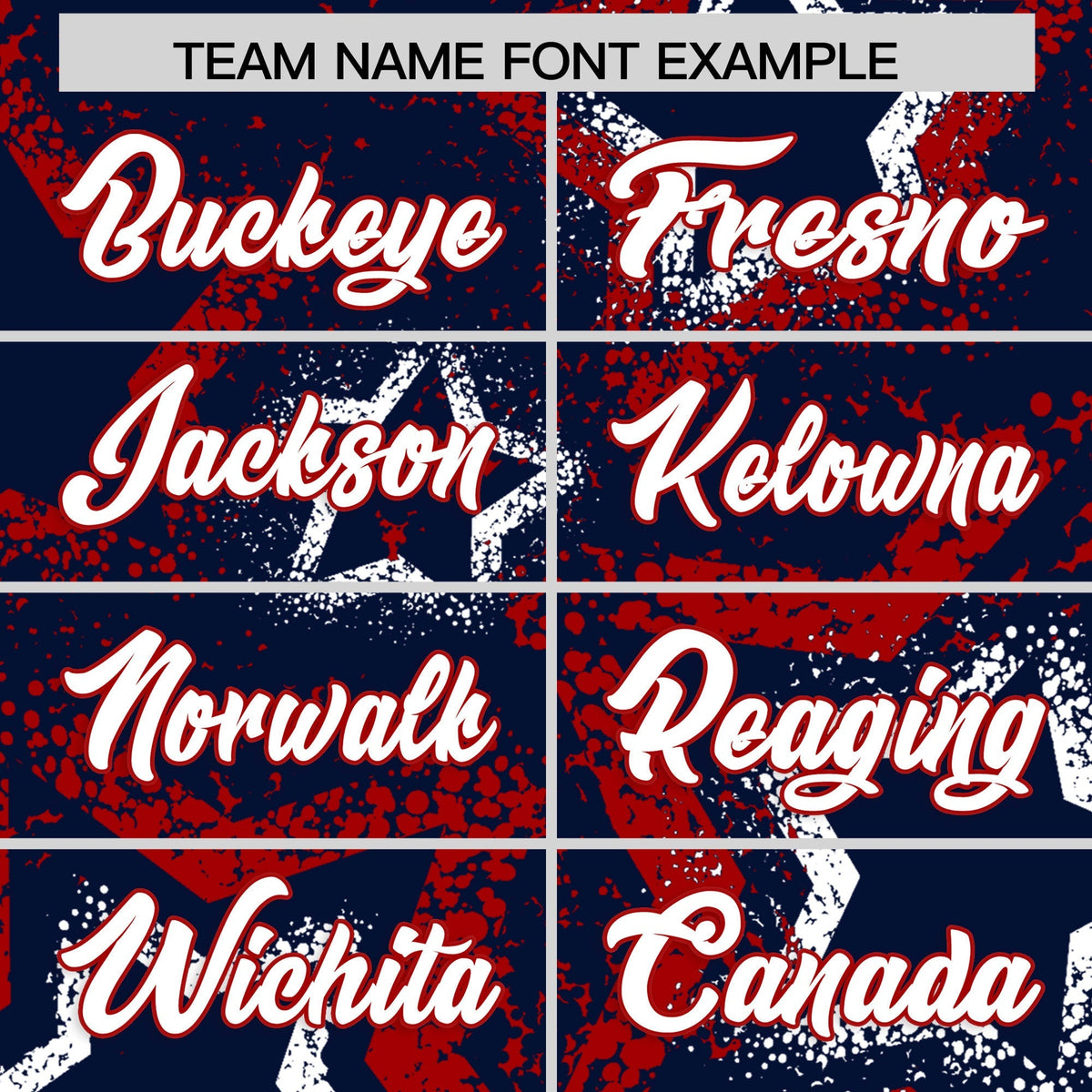 Custom Navy White Red Star-Shaped Ink Texture Graffiti Pattern Baseball Jersey | Sublimation Printed & Stitched,Add Name and Numbern,Perfect for Parties,Perfect for Training | KXKSHOP