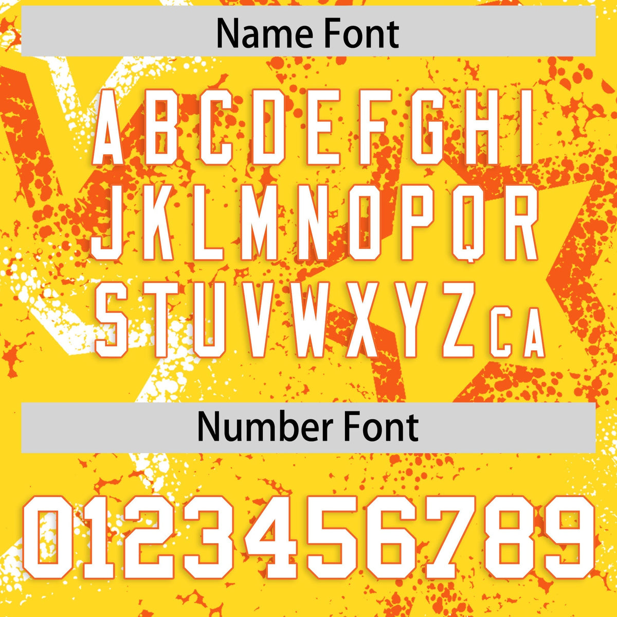 Custom Gold Orange White Star-Shaped Ink Texture Graffiti Pattern Baseball Jersey | Sublimation Printed & Stitched,Add Name and Numbern,Perfect for Parties,Perfect for Training | KXKSHOP