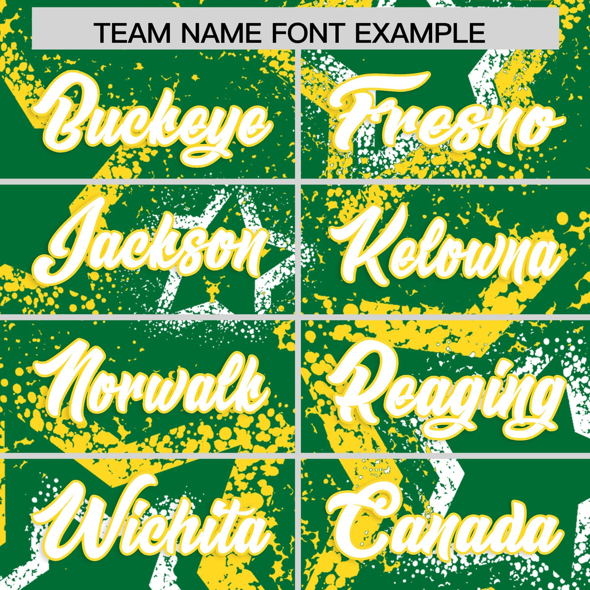 Custom Kelly Green White Gold Star-Shaped Ink Texture Graffiti Pattern Baseball Jersey | Sublimation Printed & Stitched,Add Name and Numbern,Perfect for Parties,Perfect for Training | KXKSHOP