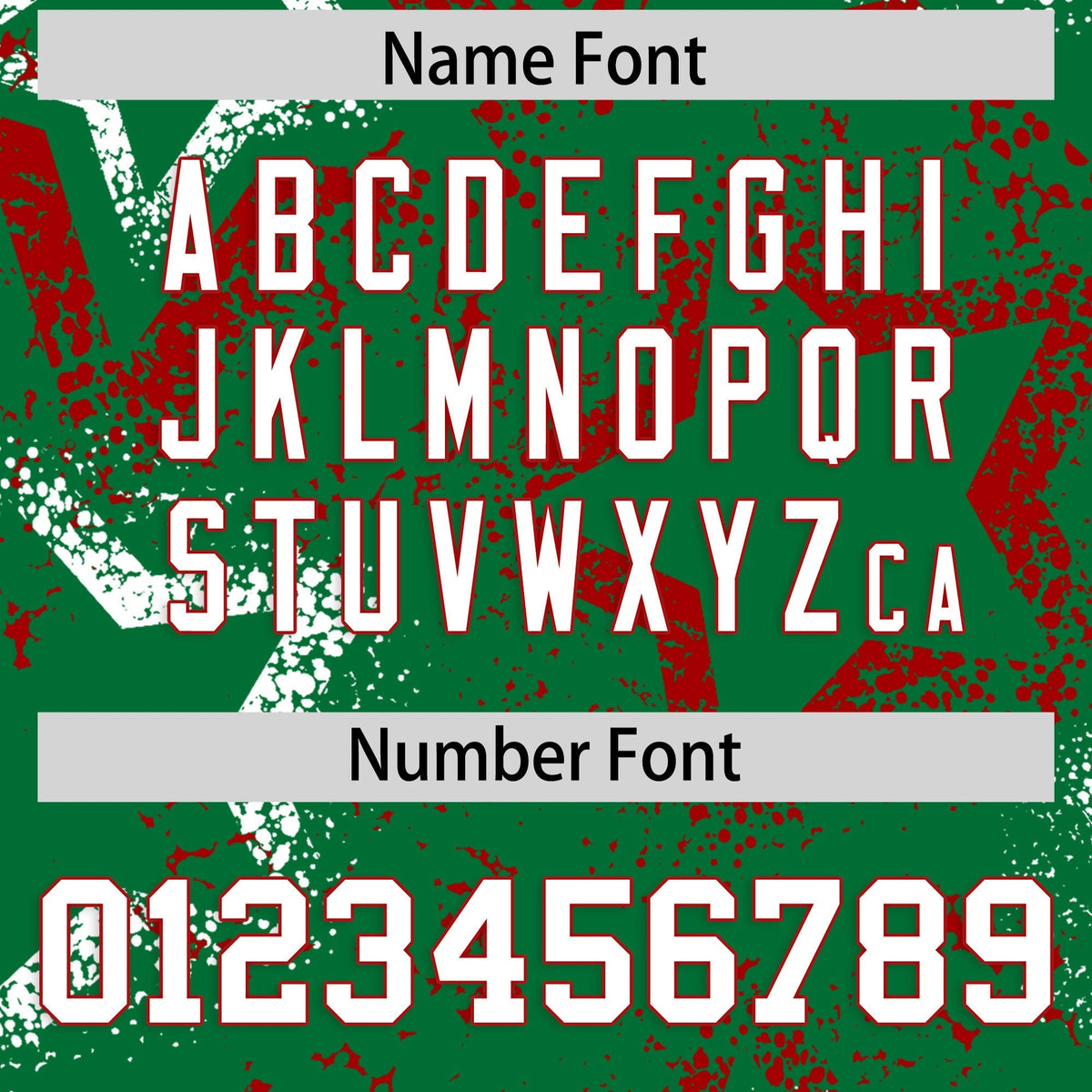 Custom Kelly Green White Red Star-Shaped Ink Texture Graffiti Pattern Baseball Jersey | Sublimation Printed & Stitched,Add Name and Numbern,Perfect for Parties,Perfect for Training | KXKSHOP