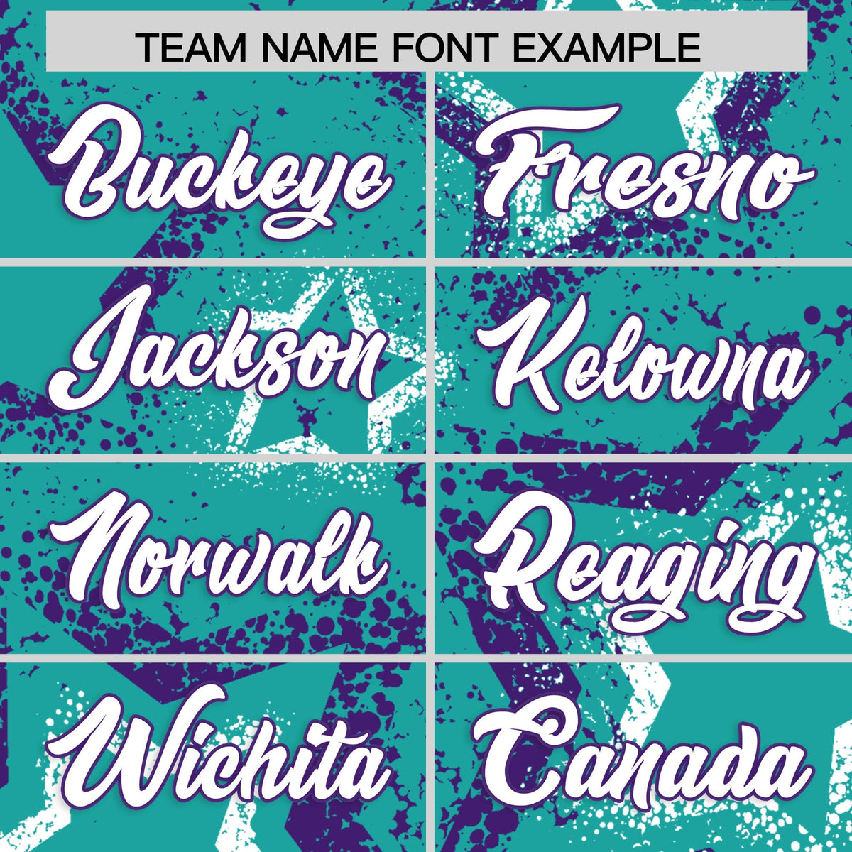 Custom Aqua White Purple Star-Shaped Ink Texture Graffiti Pattern Baseball Jersey | Sublimation Printed &amp; Stitched,Add Name and Numbern,Perfect for Parties,Perfect for Training | KXKSHOP