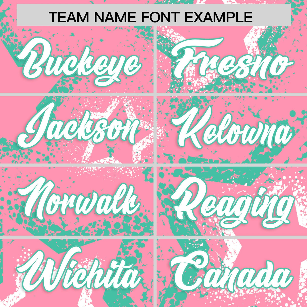 Custom Light Pink White Bright Green Star-Shaped Ink Texture Graffiti Pattern Baseball Jersey | Sublimation Printed & Stitched,Add Name and Numbern,Perfect for Parties,Perfect for Training | KXKSHOP