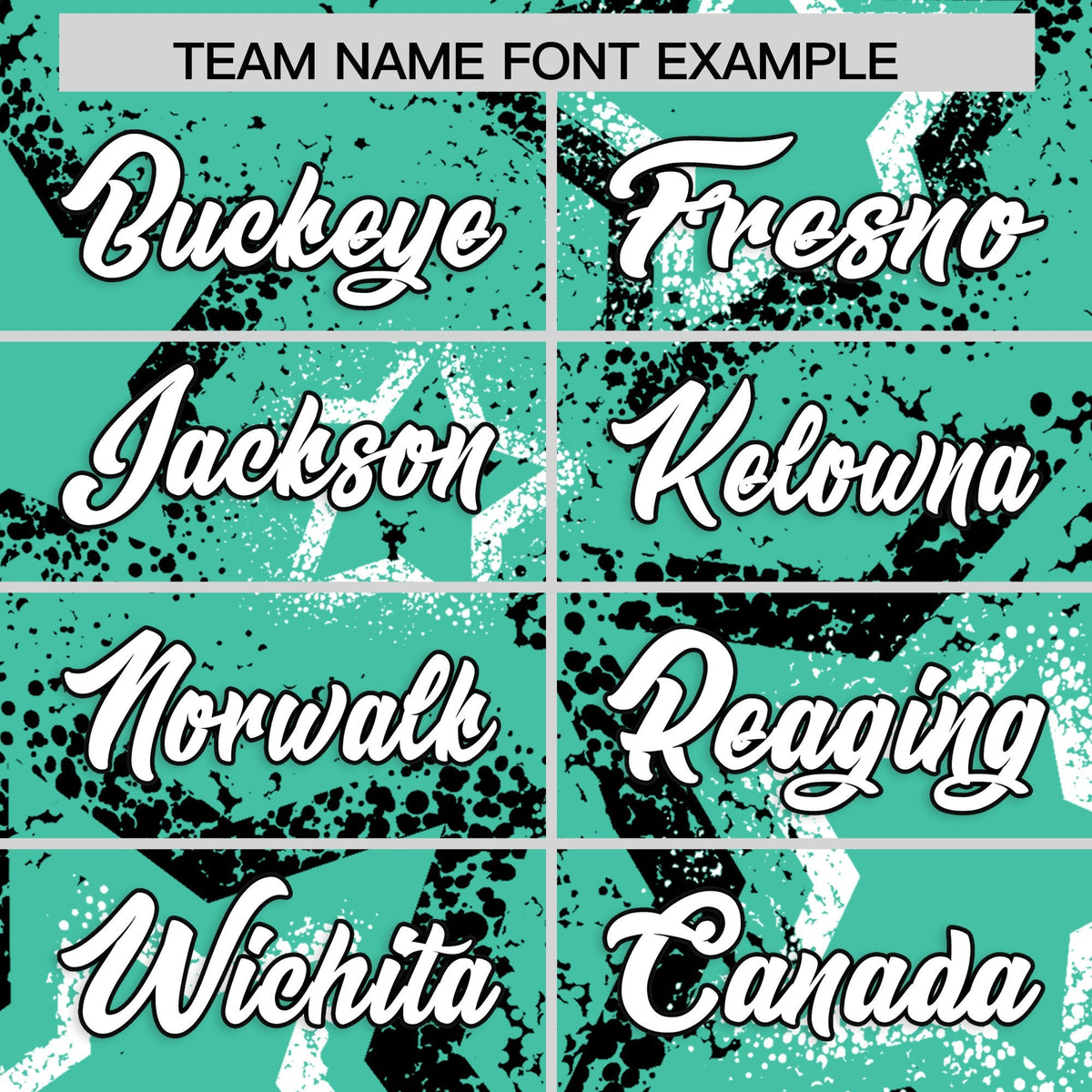 Custom Bright Green White Black Star-Shaped Ink Texture Graffiti Pattern Baseball Jersey | Sublimation Printed & Stitched,Add Name and Numbern,Perfect for Parties,Perfect for Training | KXKSHOP