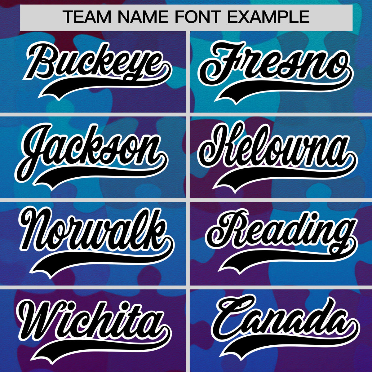 Custom Blue Black White Puzzle Elements Baseball Jersey | Sublimation Printed &amp; Stitched,Add Name and Numbern,Perfect for Teams | KXKSHOP