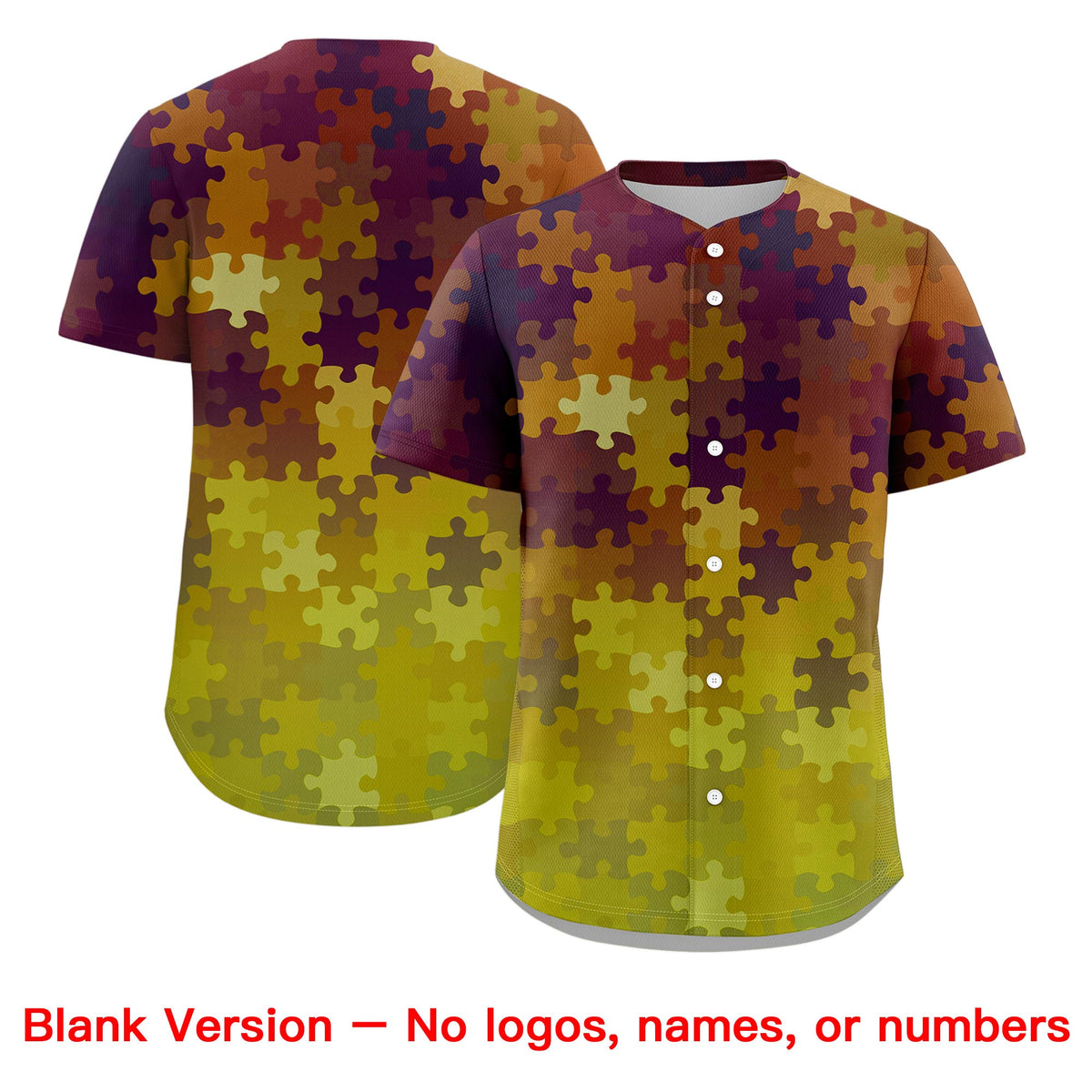 Custom White Burgundy Puzzle Elements Baseball Jersey | Sublimation Printed &amp; Stitched,Add Name and Numbern,Perfect for Teams | KXKSHOP