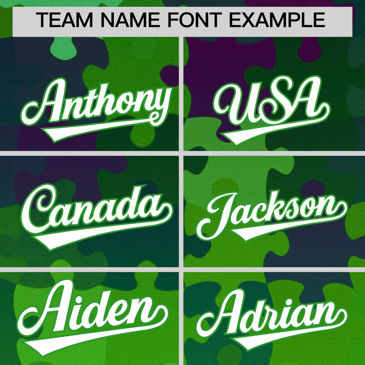 Custom White Light Green Puzzle Elements Baseball Jersey | Sublimation Printed &amp; Stitched,Add Name and Numbern,Perfect for Teams | KXKSHOP