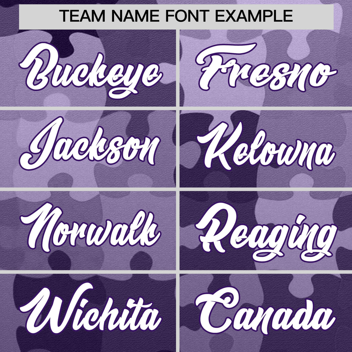 Custom White Purple Puzzle Elements Baseball Jersey | Sublimation Printed &amp; Stitched,Add Name and Numbern,Perfect for Teams | KXKSHOP