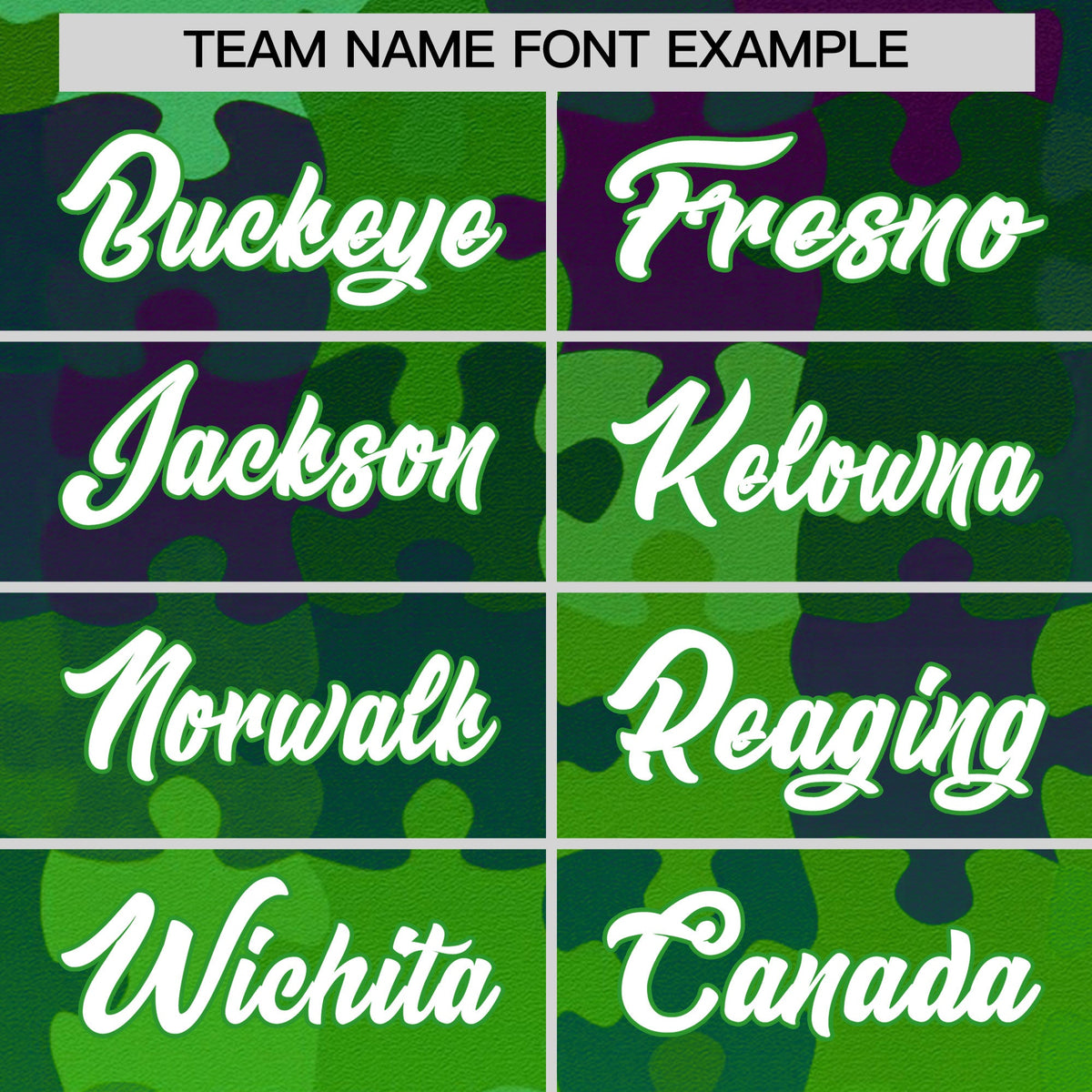 Custom White Light Green Puzzle Elements Baseball Jersey | Sublimation Printed &amp; Stitched,Add Name and Numbern,Perfect for Teams | KXKSHOP