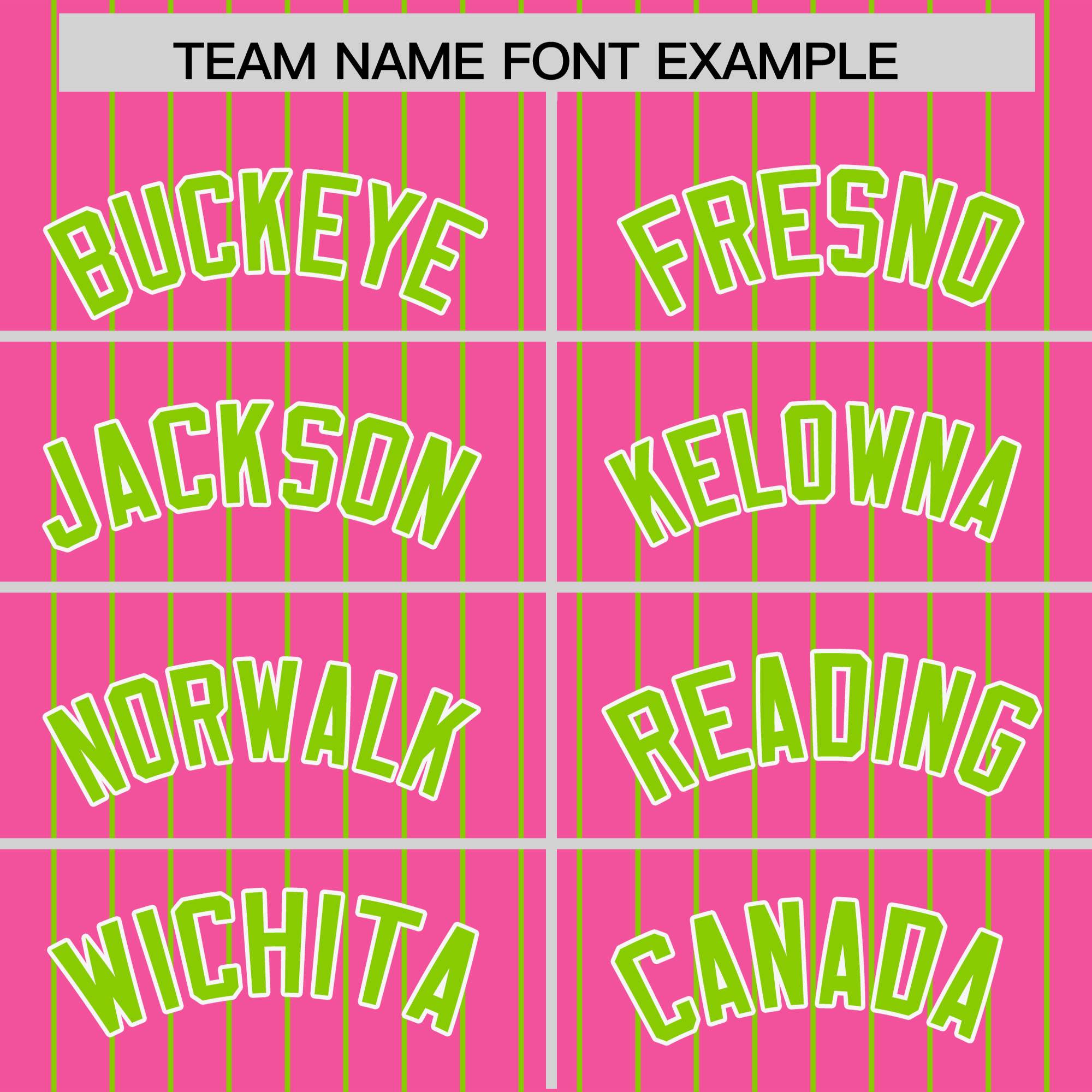 Custom Pink Neon Green Pinstripe Personalized Two-Tone Authentic Baseball Jersey