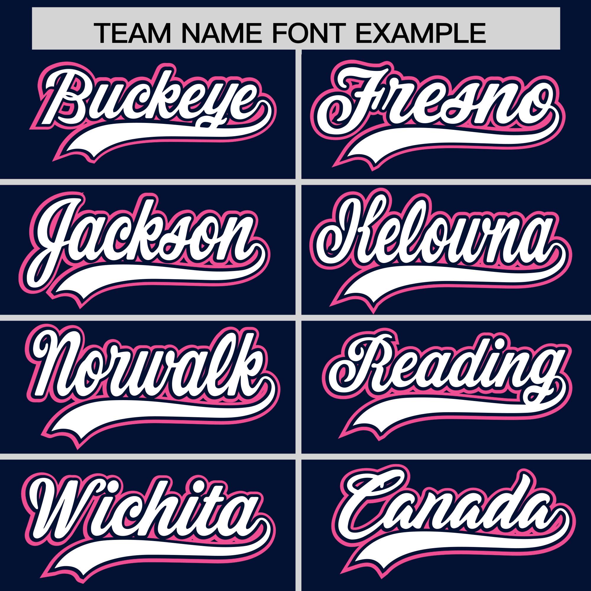 Custom Navy Pink Personalized Color Block Authentic Baseball jersey