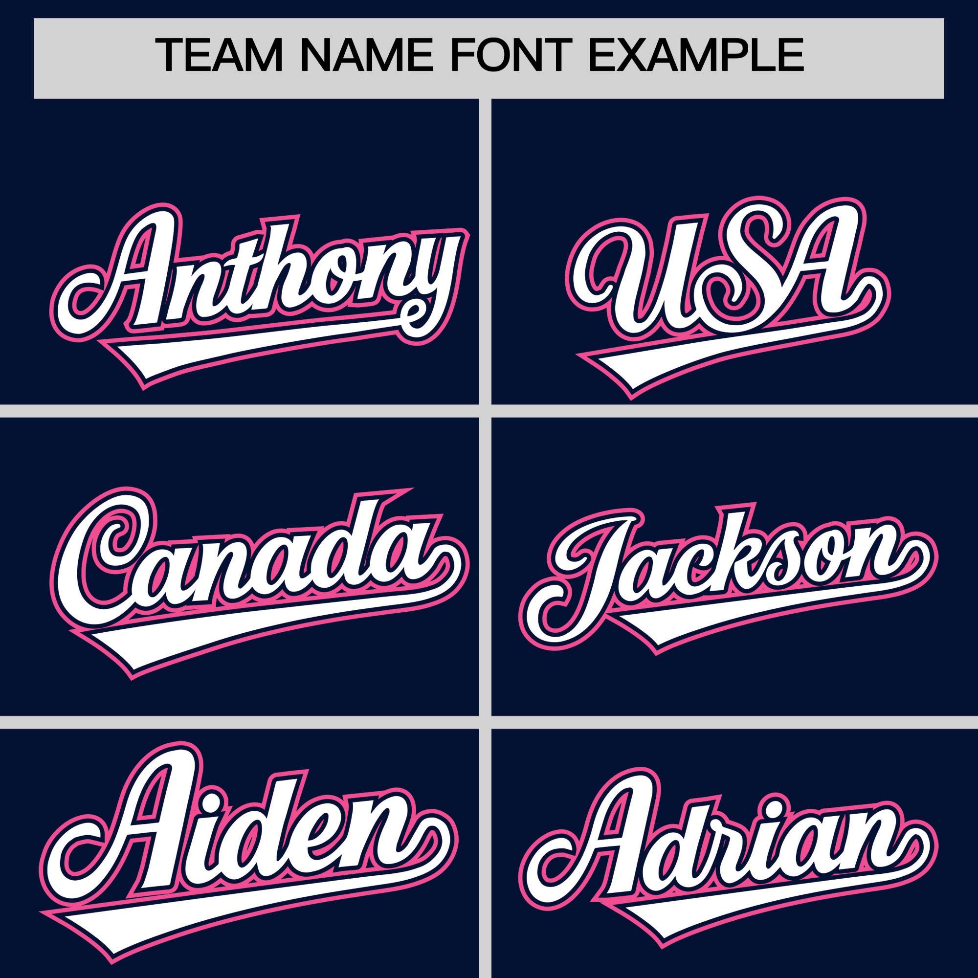Custom Navy Pink Personalized Color Block Authentic Baseball jersey