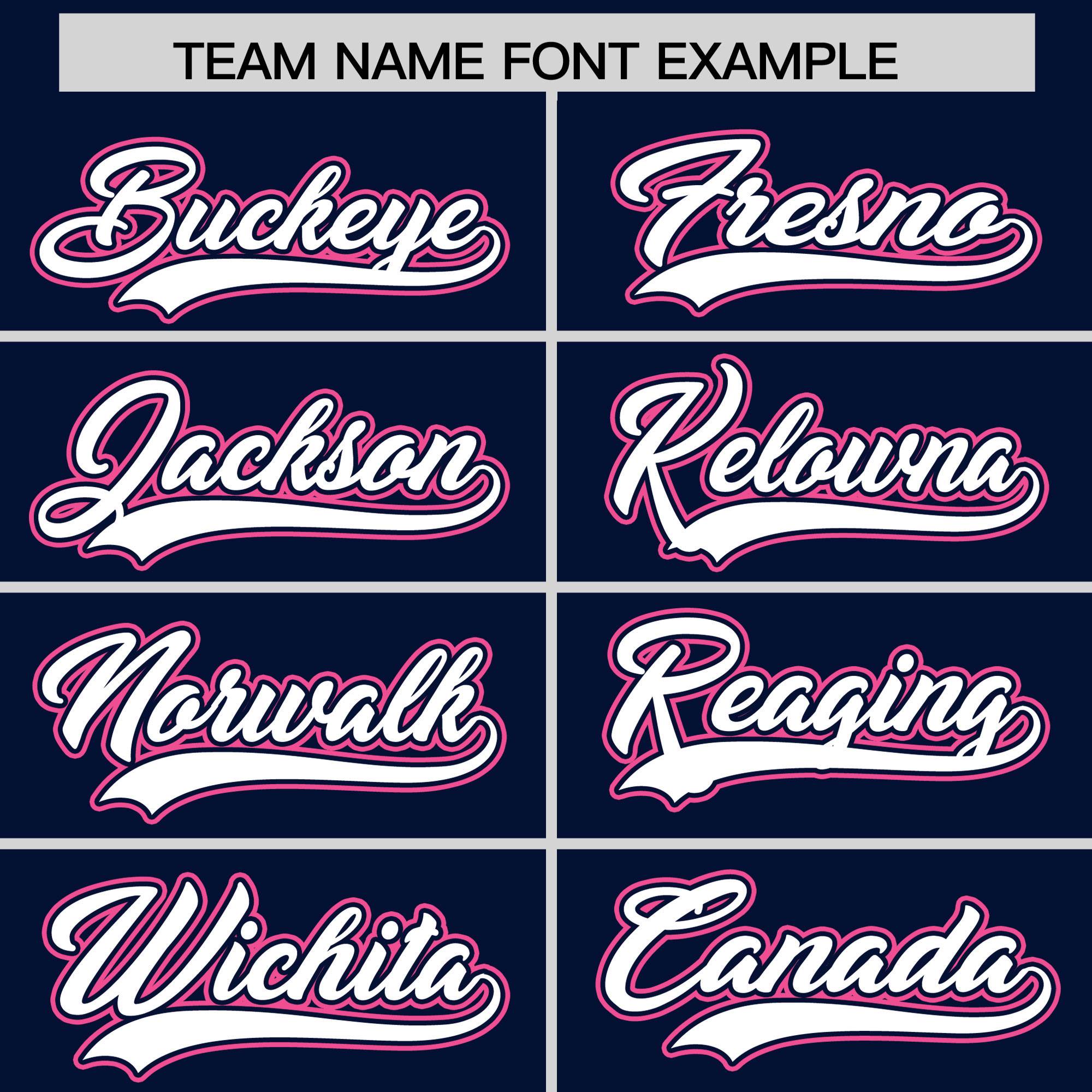 Custom Navy Pink Personalized Color Block Authentic Baseball jersey