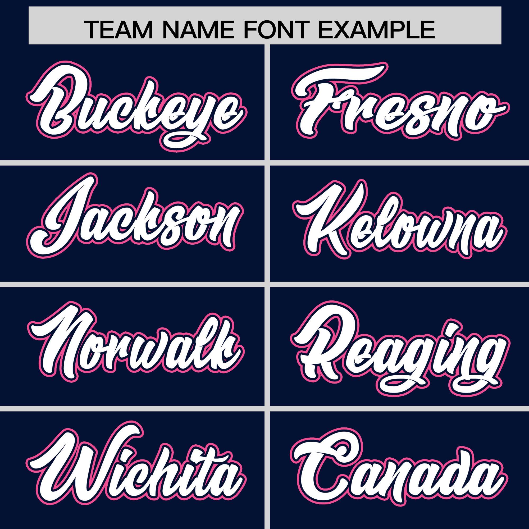 Custom Navy Pink Personalized Color Block Authentic Baseball jersey