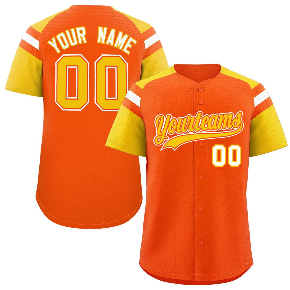 Custom Orange Gold Contrast Raglan Sleeves Authentic Baseball Jersey| KXKSHOP