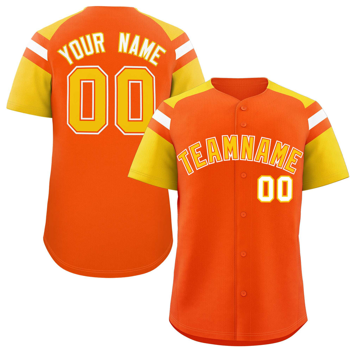 Custom Orange Gold Contrast Raglan Sleeves Authentic Baseball Jersey| KXKSHOP