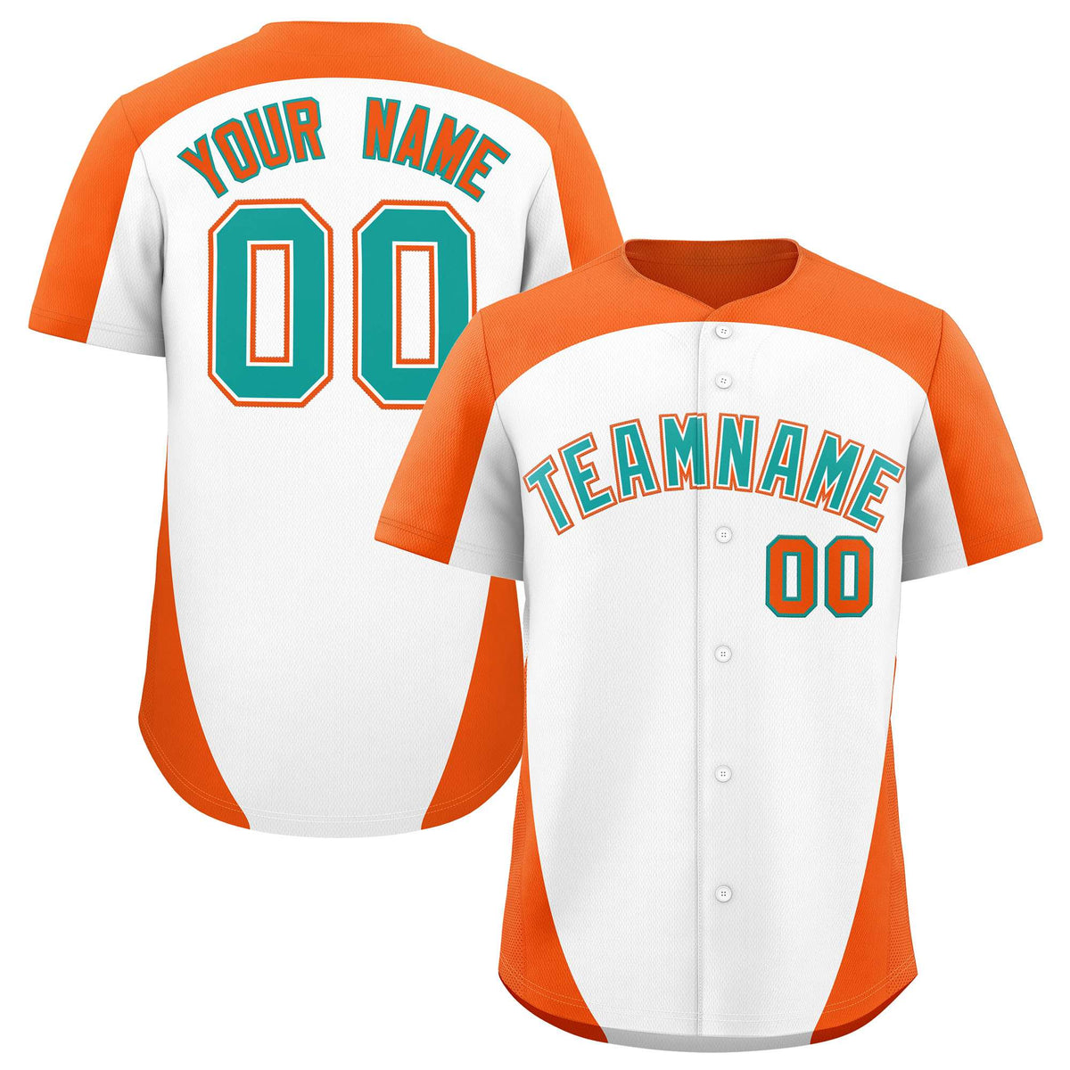 Custom White Orange Personalized Edge Color Block Authentic Baseball Jersey