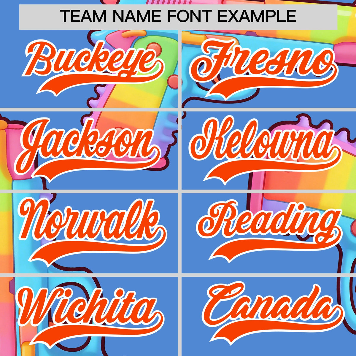 Custom Youth Baseball Jersey Powder Blue Orange Sugar-Coated Firepower Graffiti Pattern Hip-hop