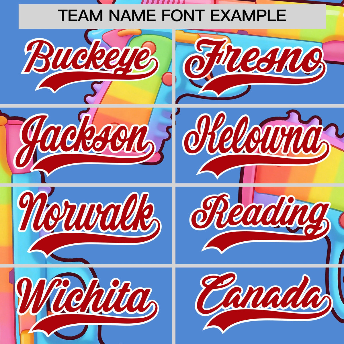 Custom Youth Baseball Jersey Powder Blue Red Sugar-Coated Firepower Graffiti Pattern Urban Fashion