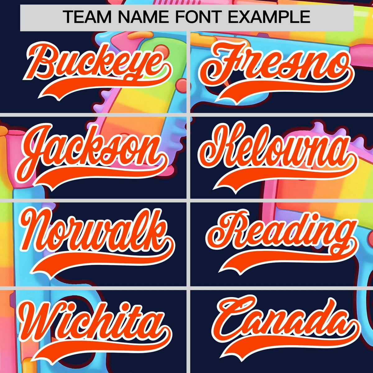 Custom Youth Baseball Jersey Navy Orange Sugar-Coated Firepower Graffiti Pattern Urban Fashion