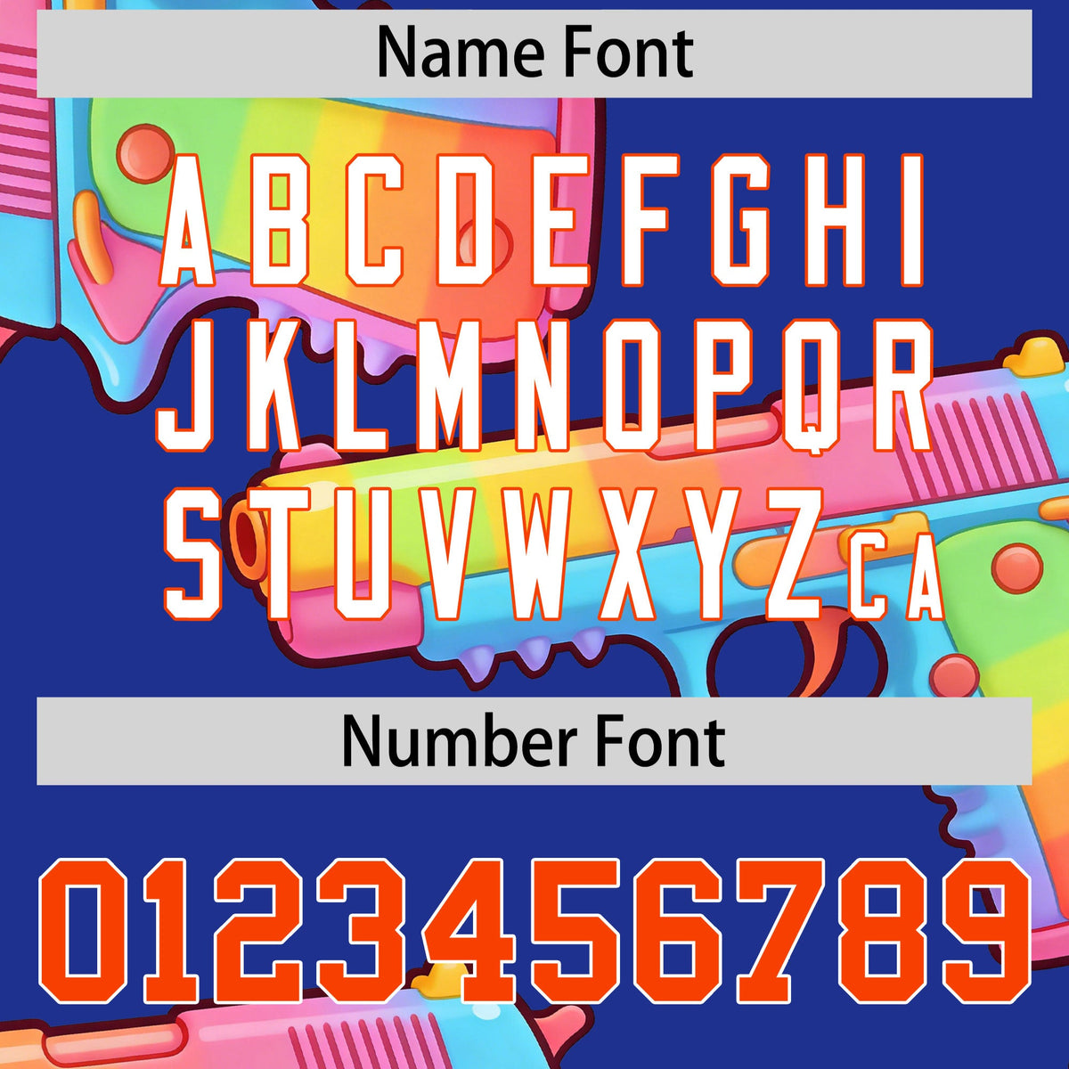 Custom Youth Baseball Jersey Royal Blue Orange Sugar-Coated Firepower Graffiti Pattern Street Style