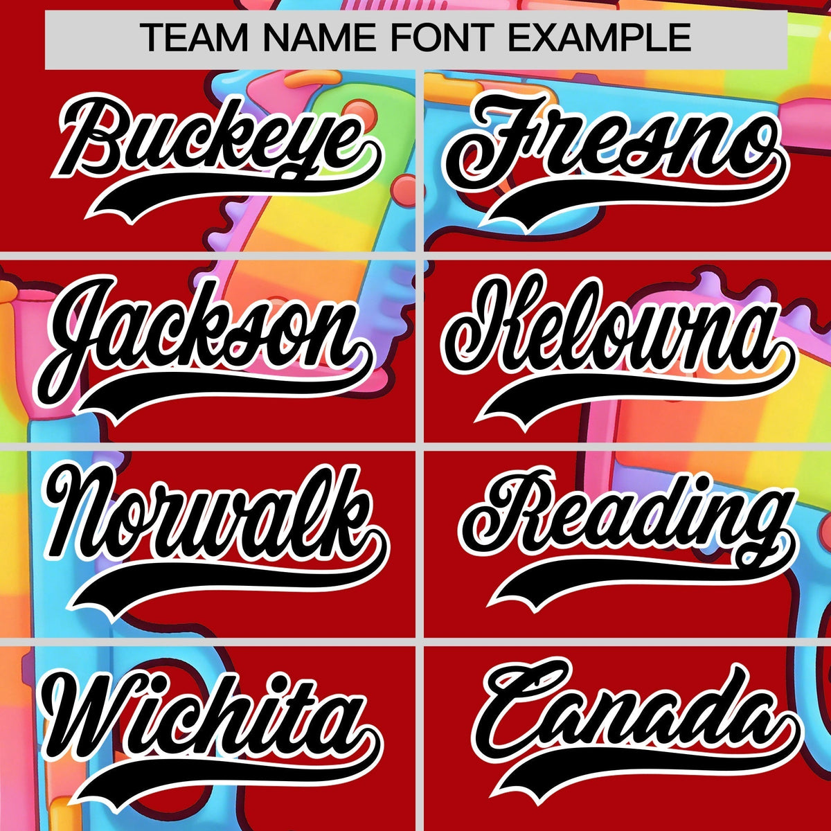 Custom Youth Baseball Jersey Red Black Sugar-Coated Firepower Graffiti Pattern Street Style