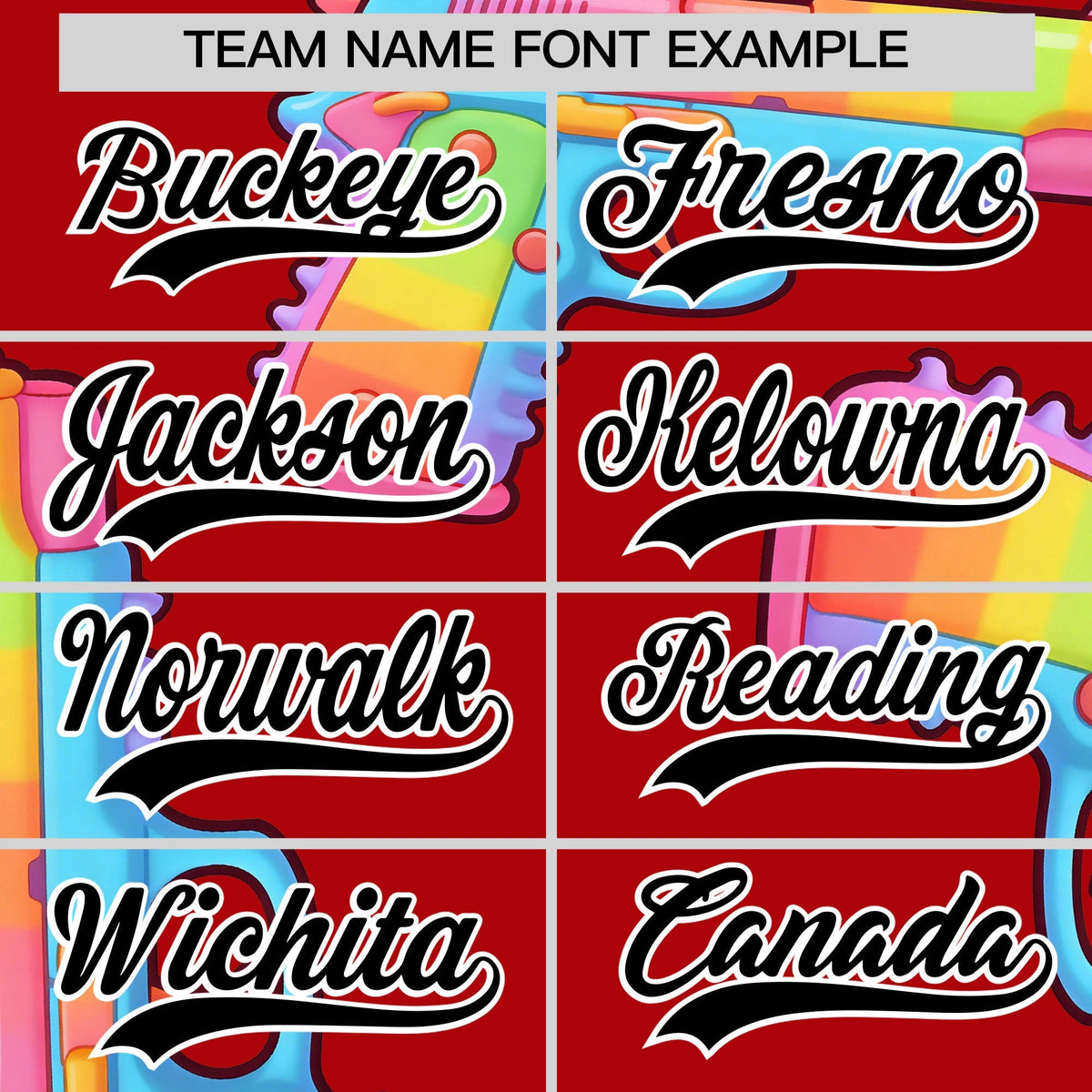 Custom Youth Baseball Jersey Red Black Sugar-Coated Firepower Graffiti Pattern Street Style