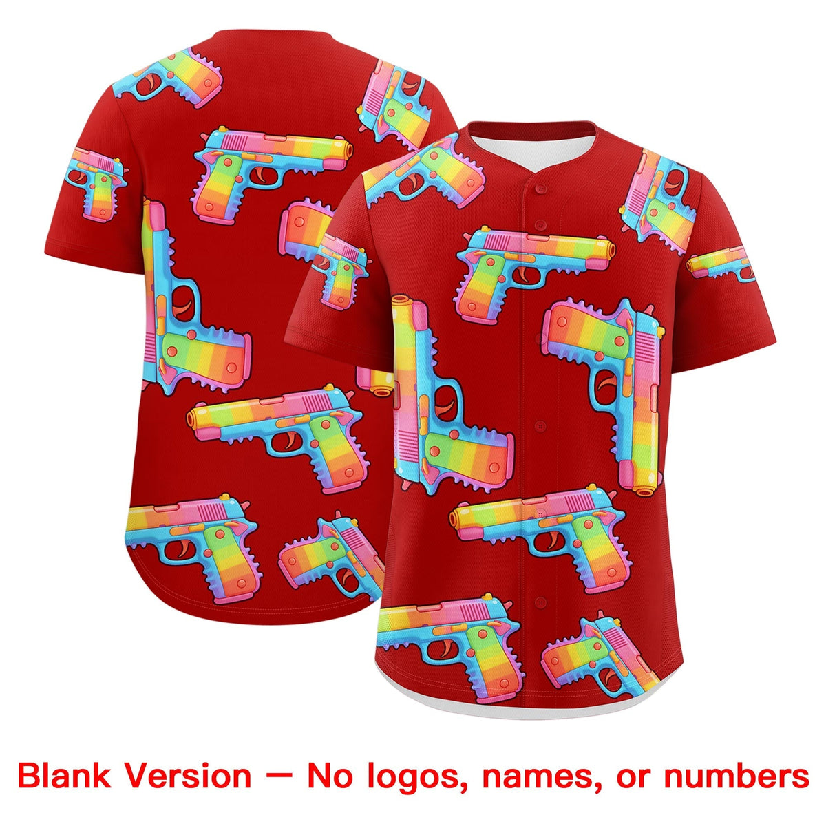Custom Youth Baseball Jersey Red Royal Blue Sugar-Coated Firepower Graffiti Pattern Hip-hop