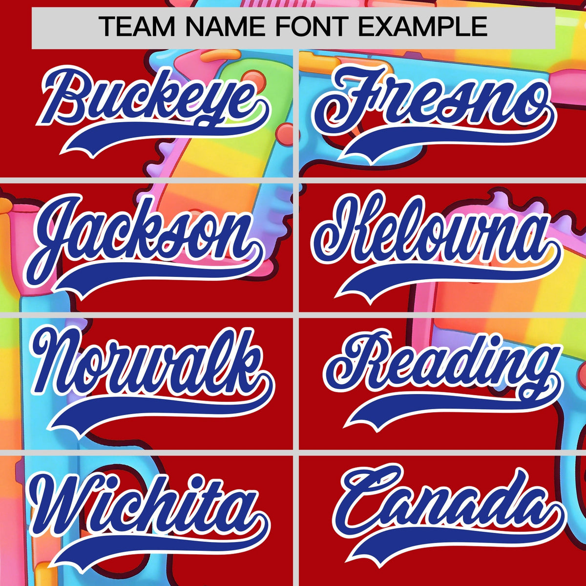 Custom Youth Baseball Jersey Red Royal Blue Sugar-Coated Firepower Graffiti Pattern Hip-hop