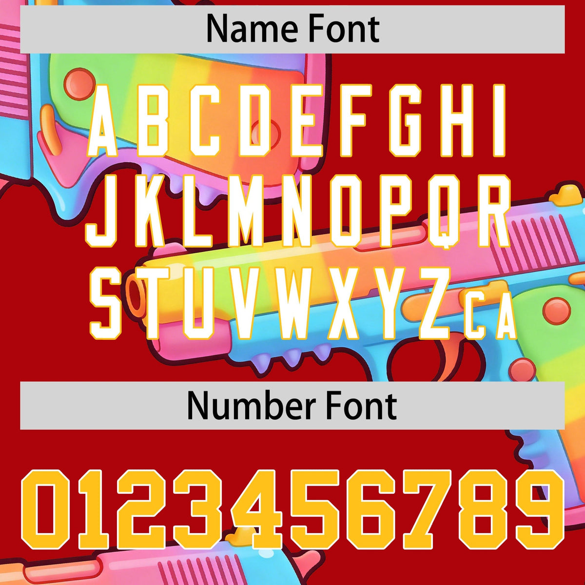 Custom Youth Baseball Jersey Red Yellow Sugar-Coated Firepower Graffiti Pattern Urban Fashion