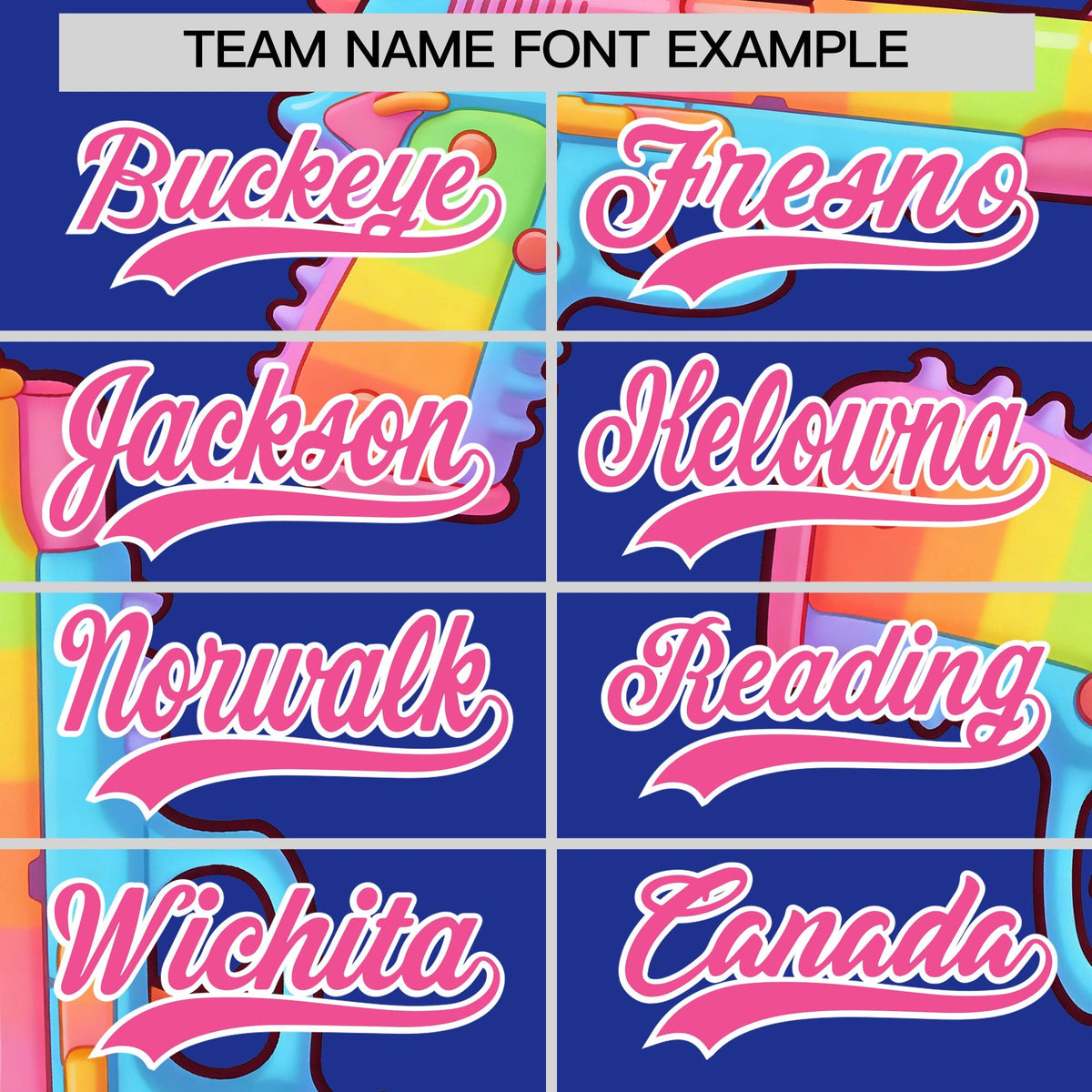 Custom Youth Baseball Jersey Royal Blue Pink Sugar-Coated Firepower Graffiti Pattern Urban Fashion