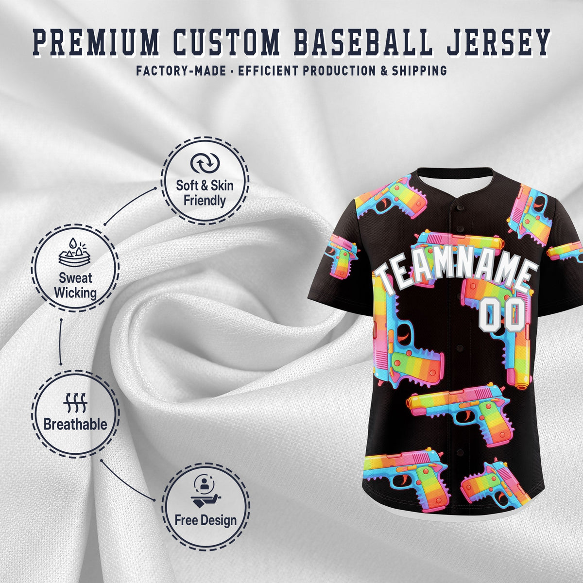 Custom Youth Baseball Jersey Brown White Sugar-Coated Firepower Graffiti Pattern Urban Fashion
