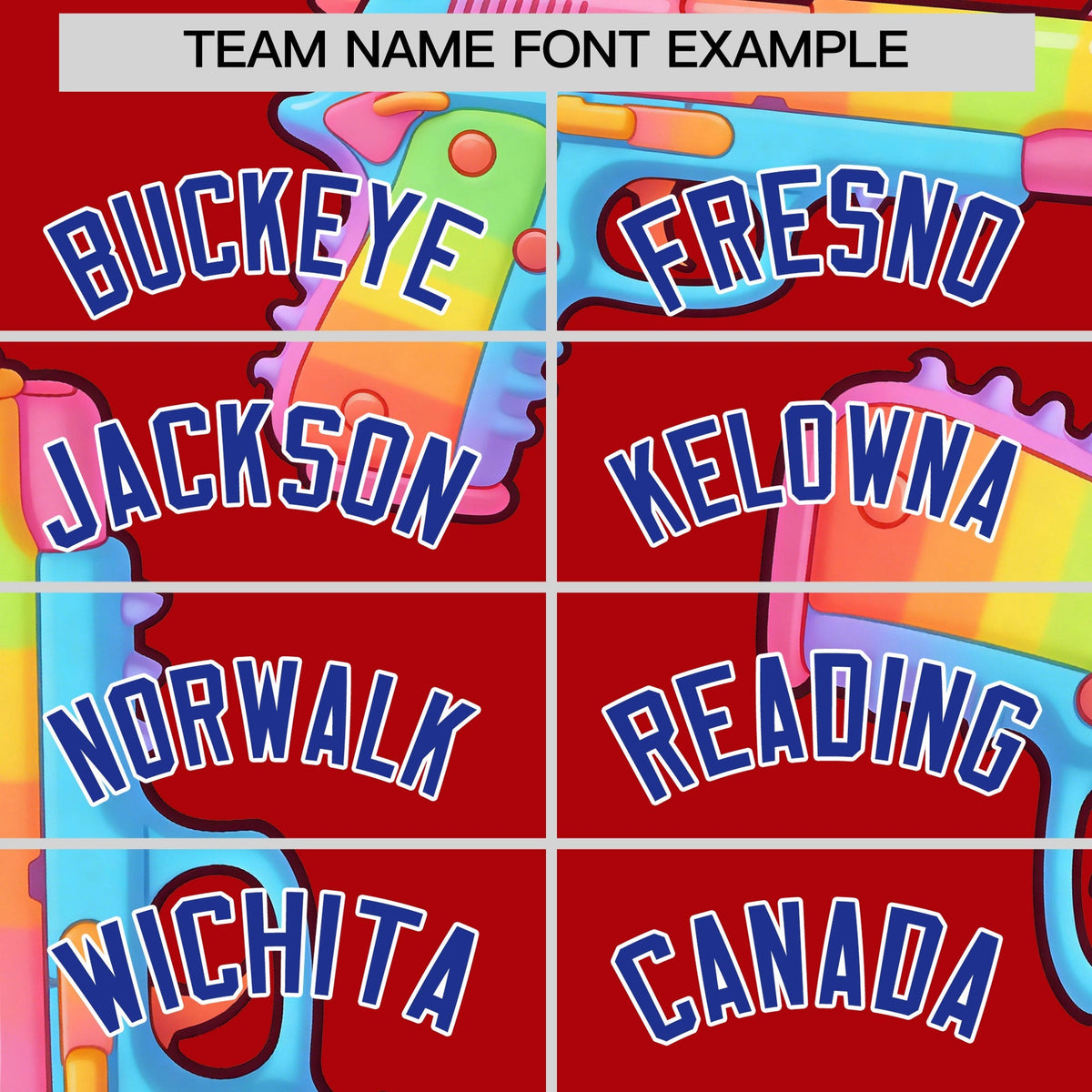 Custom Youth Baseball Jersey Red Royal Blue Sugar-Coated Firepower Graffiti Pattern Hip-hop