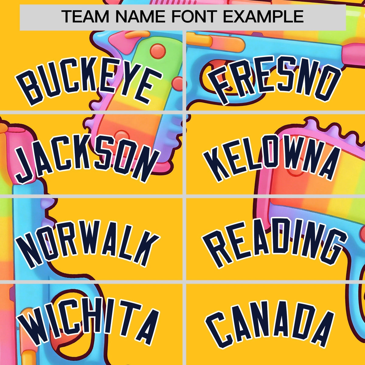 Custom Youth Baseball Jersey Yellow Navy Sugar-Coated Firepower Graffiti Pattern Street Style