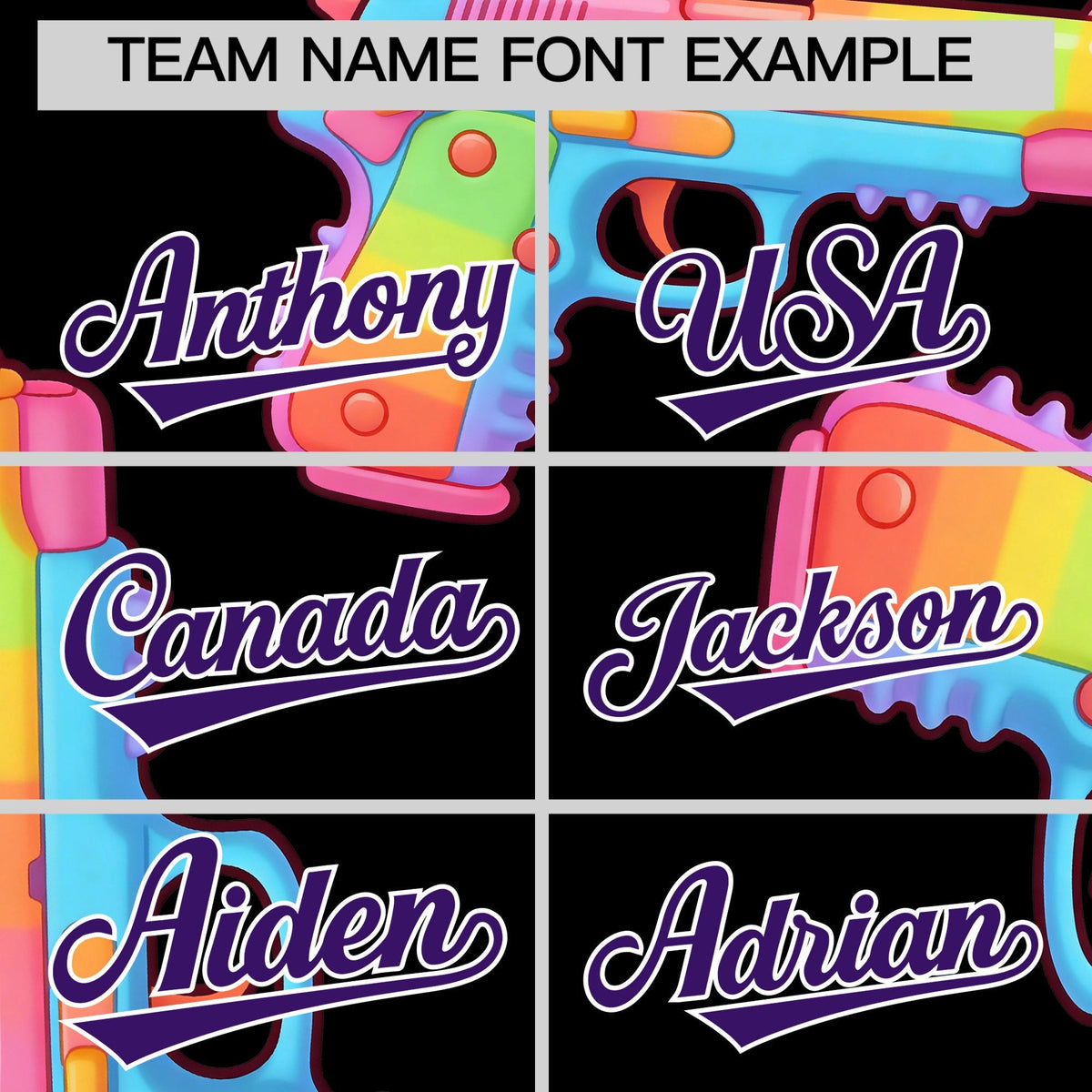 Custom Youth Baseball Jersey Black Purple Sugar-Coated Firepower Graffiti Pattern Urban Fashion