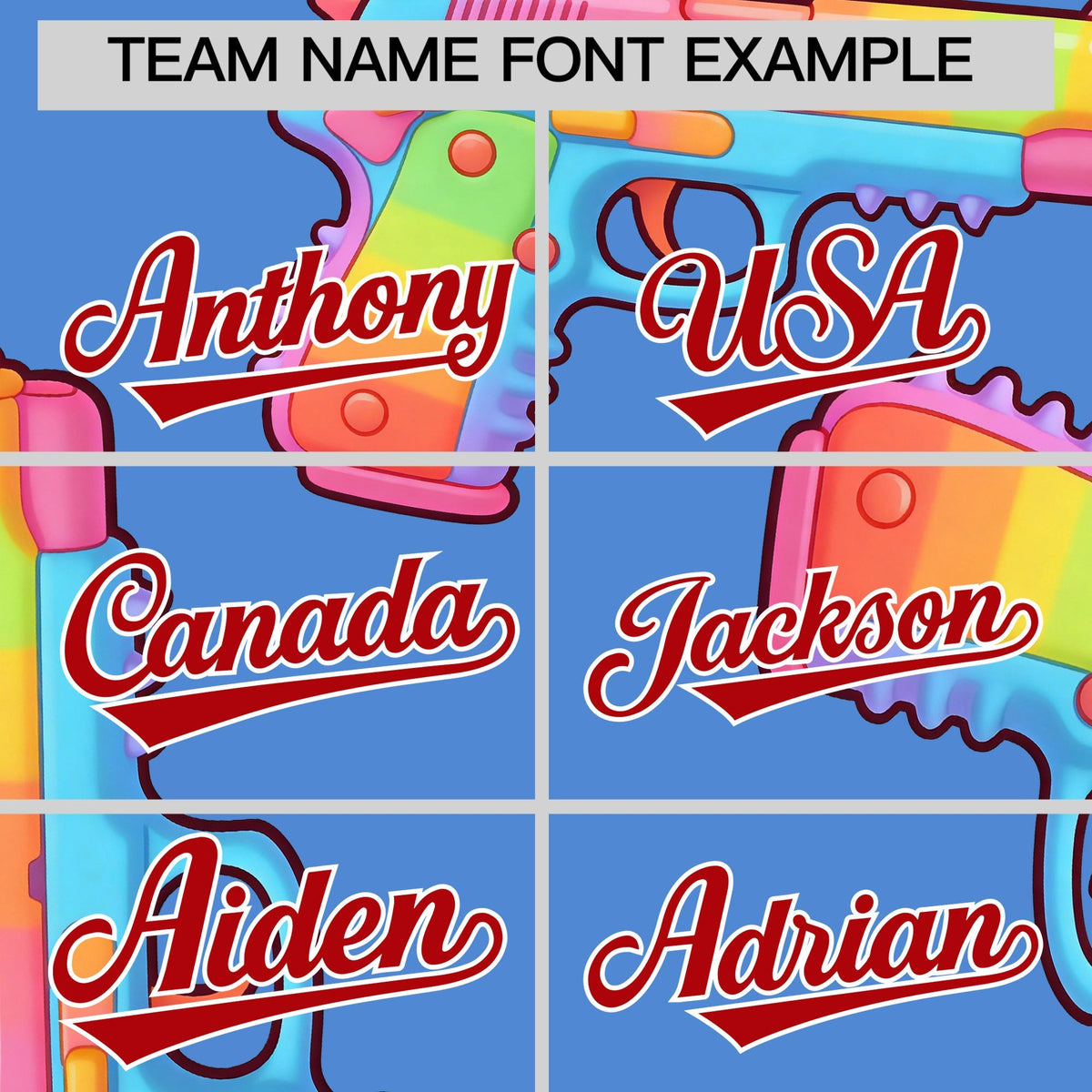 Custom Youth Baseball Jersey Powder Blue Red Sugar-Coated Firepower Graffiti Pattern Urban Fashion