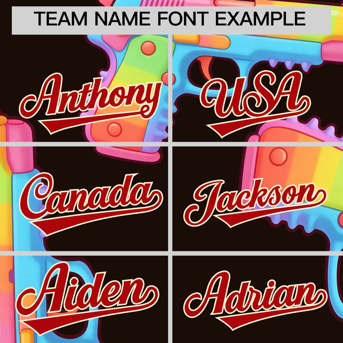 Custom Youth Baseball Jersey Brown Red Sugar-Coated Firepower Graffiti Pattern Urban Fashion