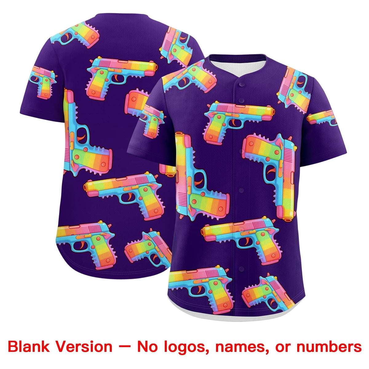 Custom Youth Baseball Jersey Purple Yellow Sugar-Coated Firepower Graffiti Pattern Street Style