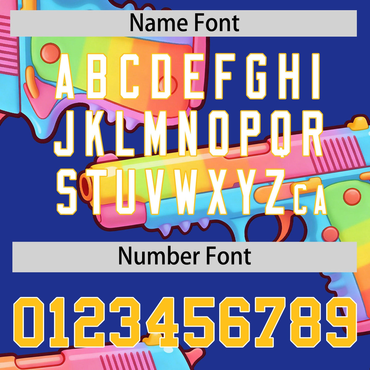 Custom Youth Baseball Jersey Royal Blue Yellow Sugar-Coated Firepower Graffiti Pattern Hip-hop