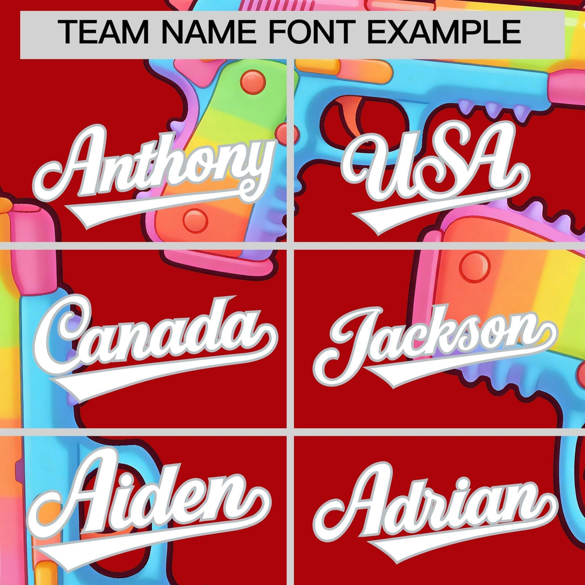 Custom Youth Baseball Jersey Red White Sugar-Coated Firepower Graffiti Pattern Urban Fashion