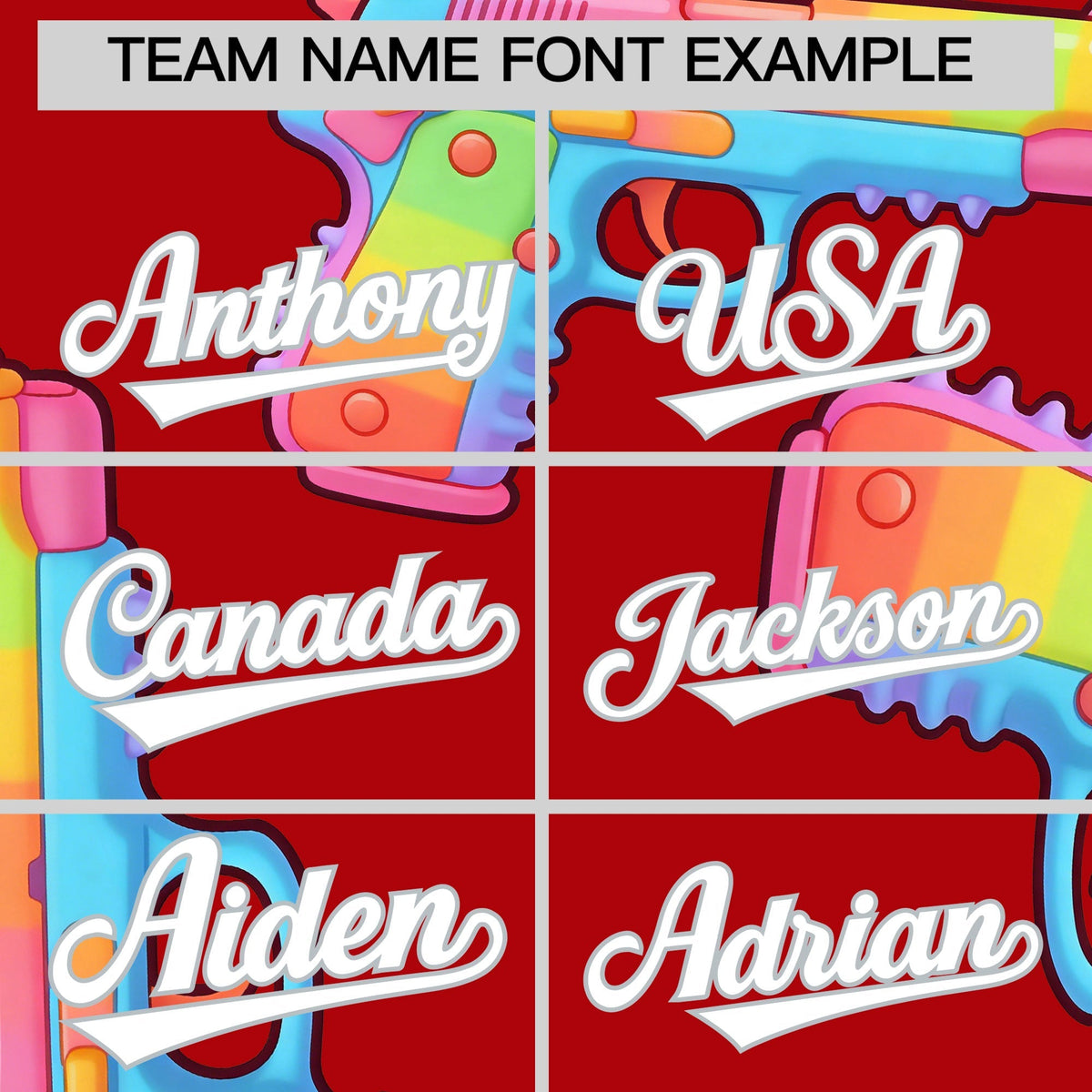 Custom Youth Baseball Jersey Red White Sugar-Coated Firepower Graffiti Pattern Urban Fashion