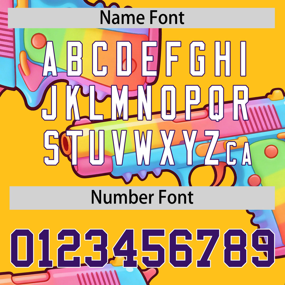 Custom Youth Baseball Jersey Yellow Purple Sugar-Coated Firepower Graffiti Pattern Urban Fashion