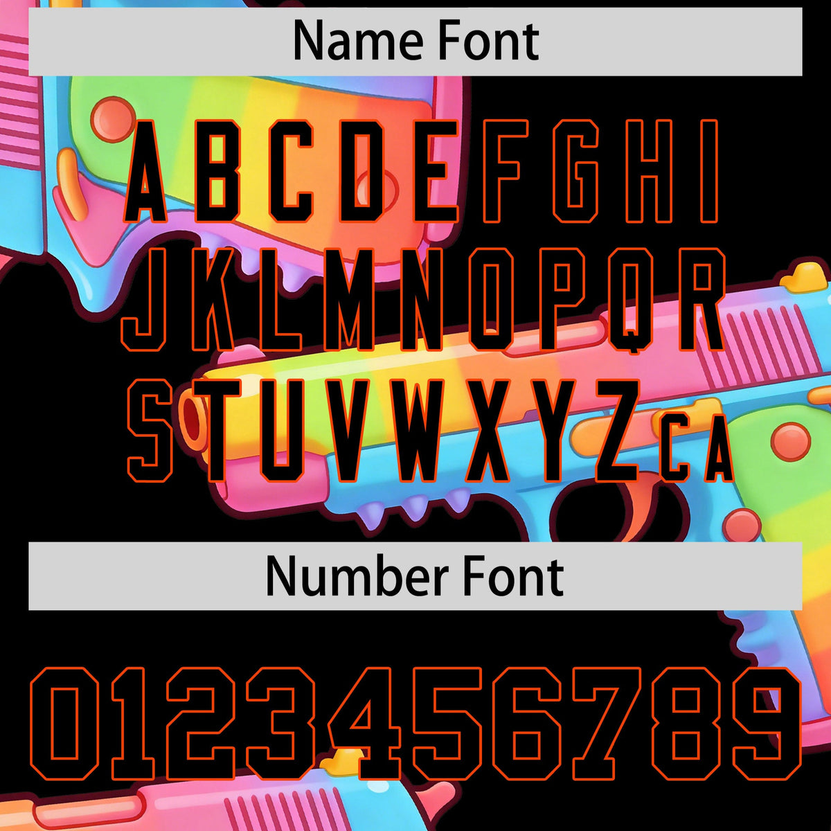 Custom Youth Baseball Jersey Black Orange Sugar-Coated Firepower Graffiti Pattern Street Style