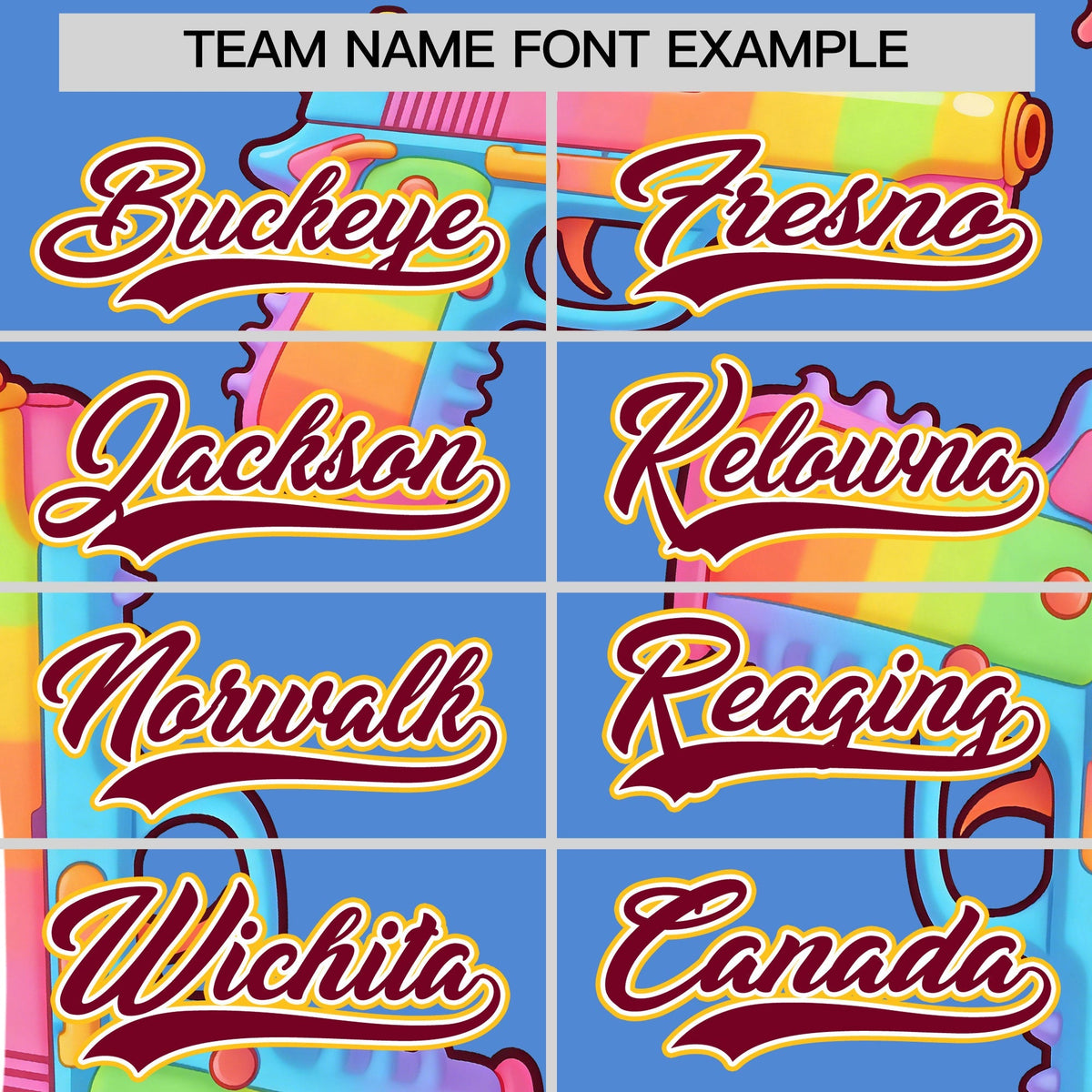 Custom Youth Baseball Jersey Powder Blue Crimson Sugar-Coated Firepower Graffiti Pattern Street Style